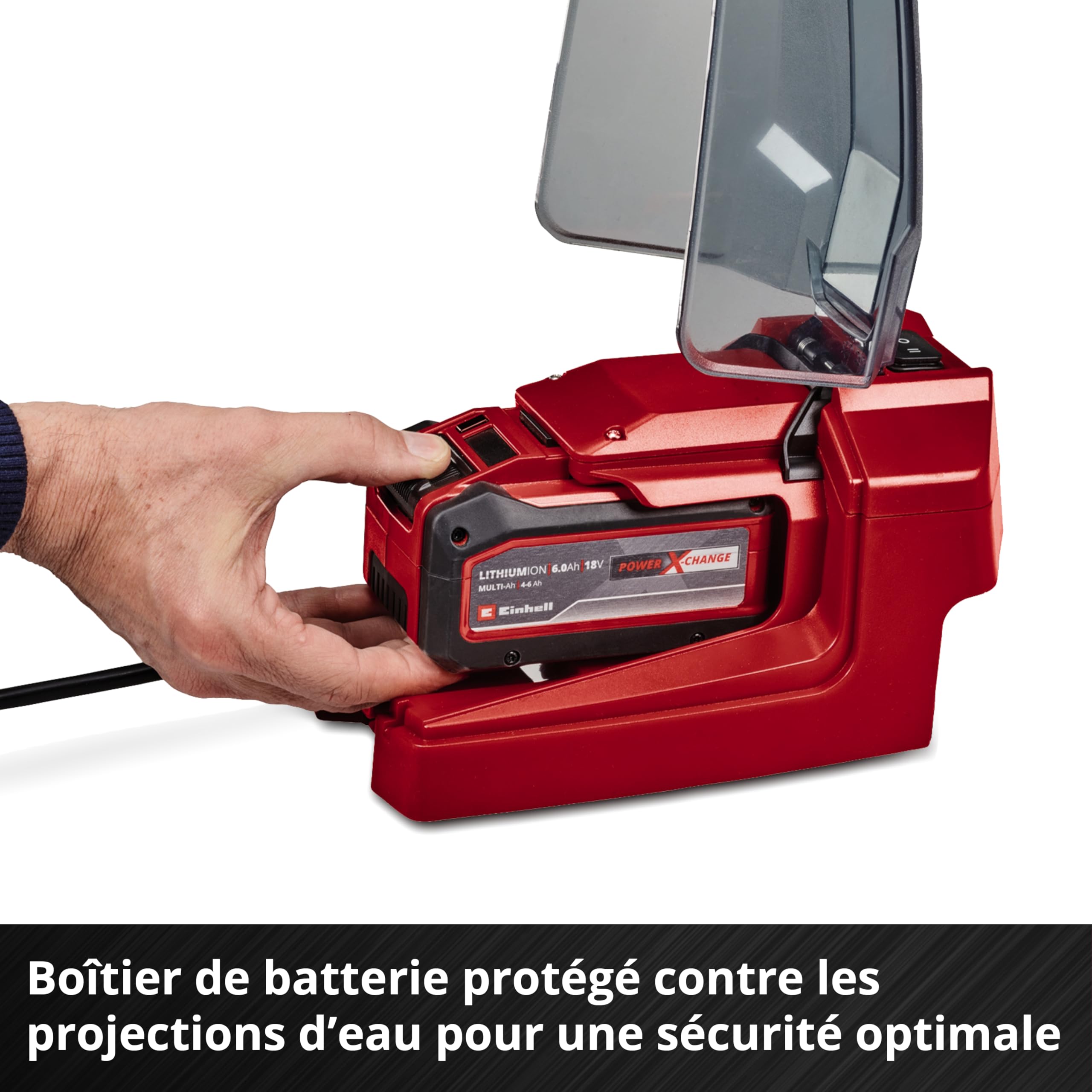 Einhell Pompe pour eaux chargées sans fil GE-DP 18/25 Li-Solo Power X-Change (18 V, débit de 7 500 L/h, hauteur de refoulement de 5 m, modes ÉCO et BOOST) Livré sans batterie ni chargeur