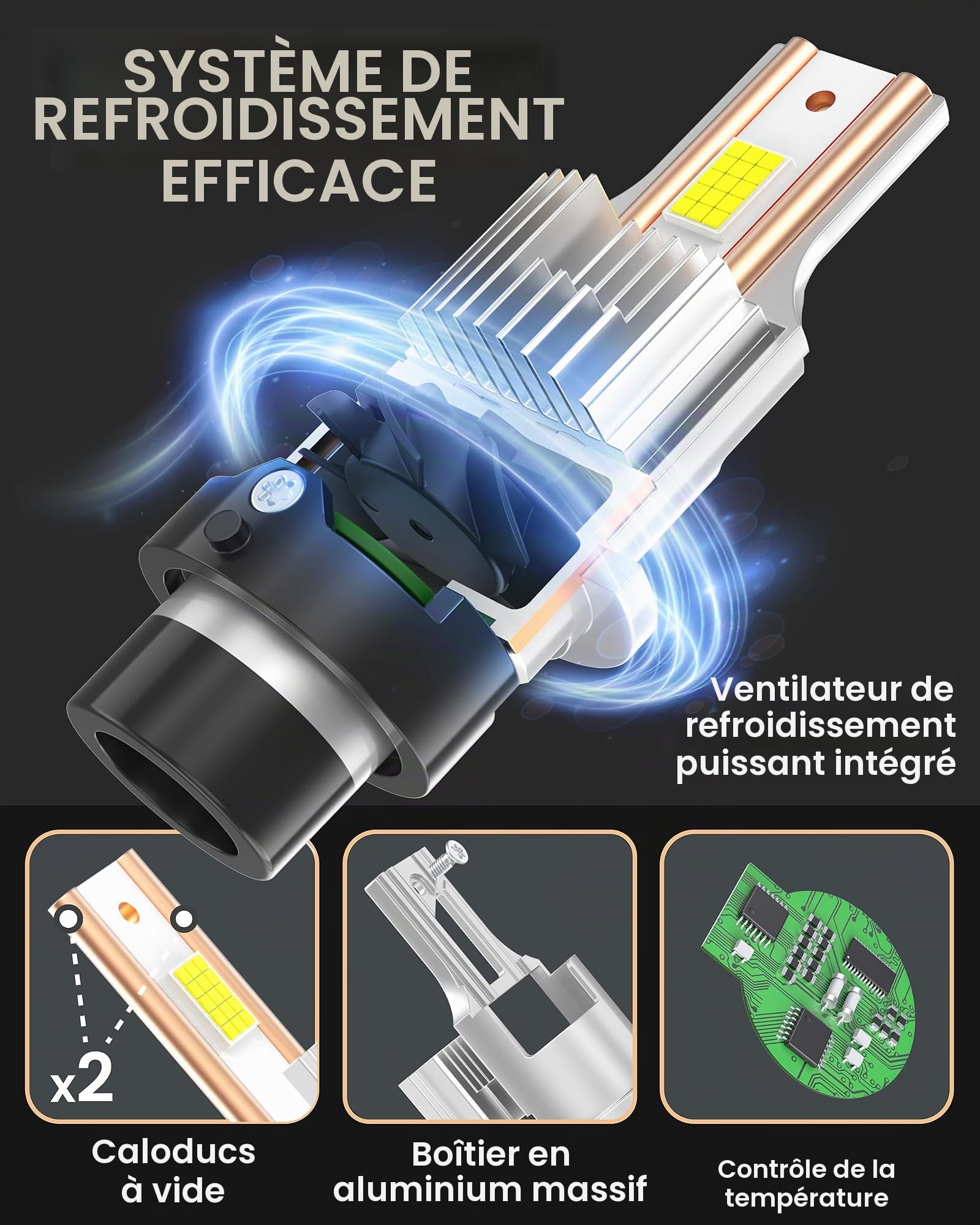 Lampe Stellar – Technologie révolutionnaire, blanc diamant 6 500 K, luminosité + 200%, garantie 2 ans, remplacement du brûleur au xénon, D2S, 1 paire