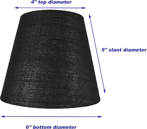 Miniatura 3 de Meriville Juego de 2 lámparas de araña de lino negro con clip, 4 x 6 x 5 pulgadas