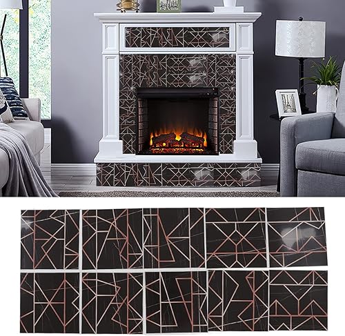 Miniatura 5 de 10 Sheets 3D Tile Stickers, Modern Tile Stickers, Waterproof, Oil Proof, Self Adhesive Backed, Decorative PVC Stickers (0.26mm Thickness)