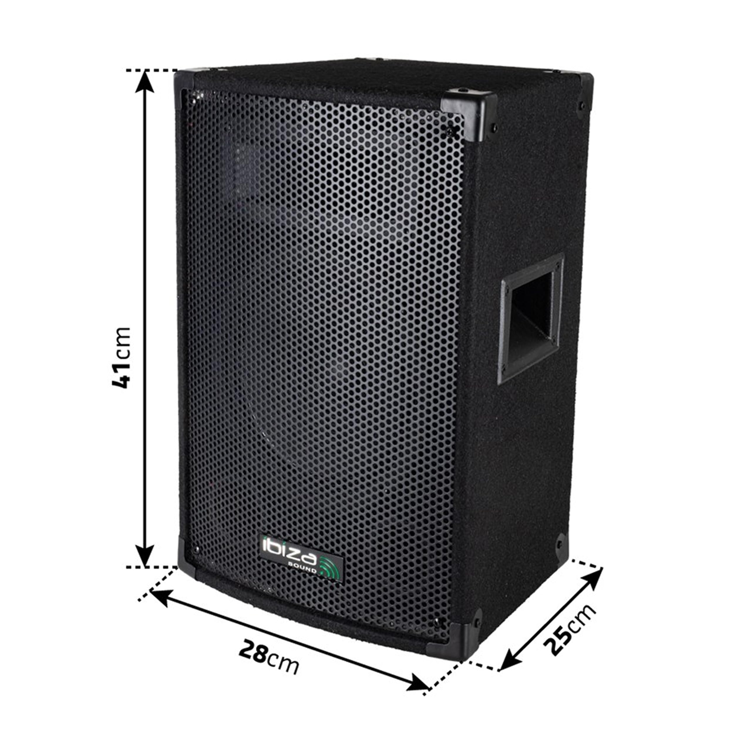 Ibiza - Pack Sono 1400W - 2 Enceintes DISCO8B 2X300W + Caisson Actif Ibiza SUB15A 800W + Pieds SS01B-MINI + Câbles -Soirée DJ Club Fête