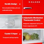 Galanz Retro Compact Mini Fridge with Freezer, 2-Door, Energy Efficient, Small Refrigerator for Dorm, Office, Bedroom, 3.1 Cu.Ft, Red