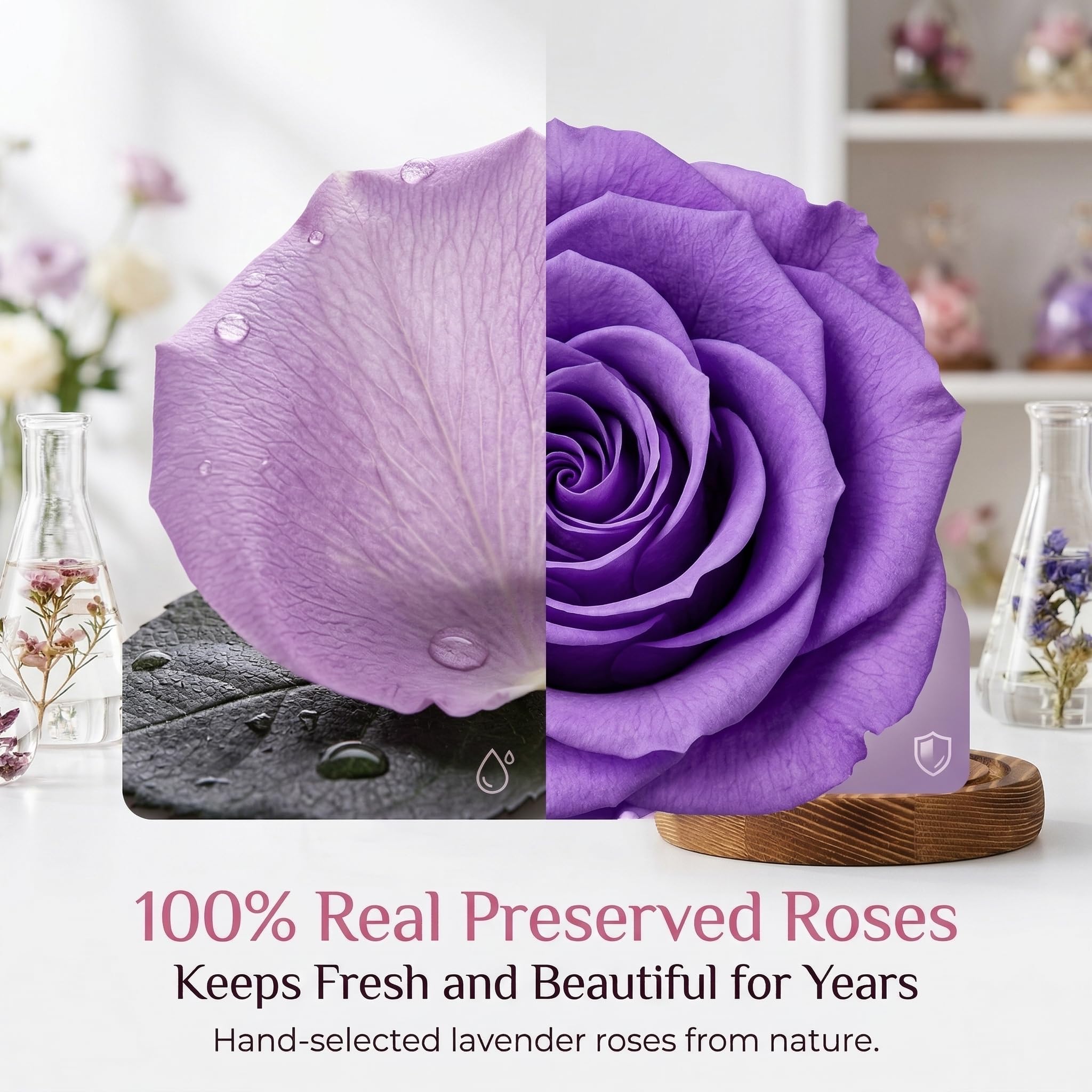 Rosa de ángel para mujer, figura de ángel de cristal preservada con luces LED, luz nocturna de cumpleaños de flor eterna para mamá, decoración perfecta para el día de la madre, San Valentín