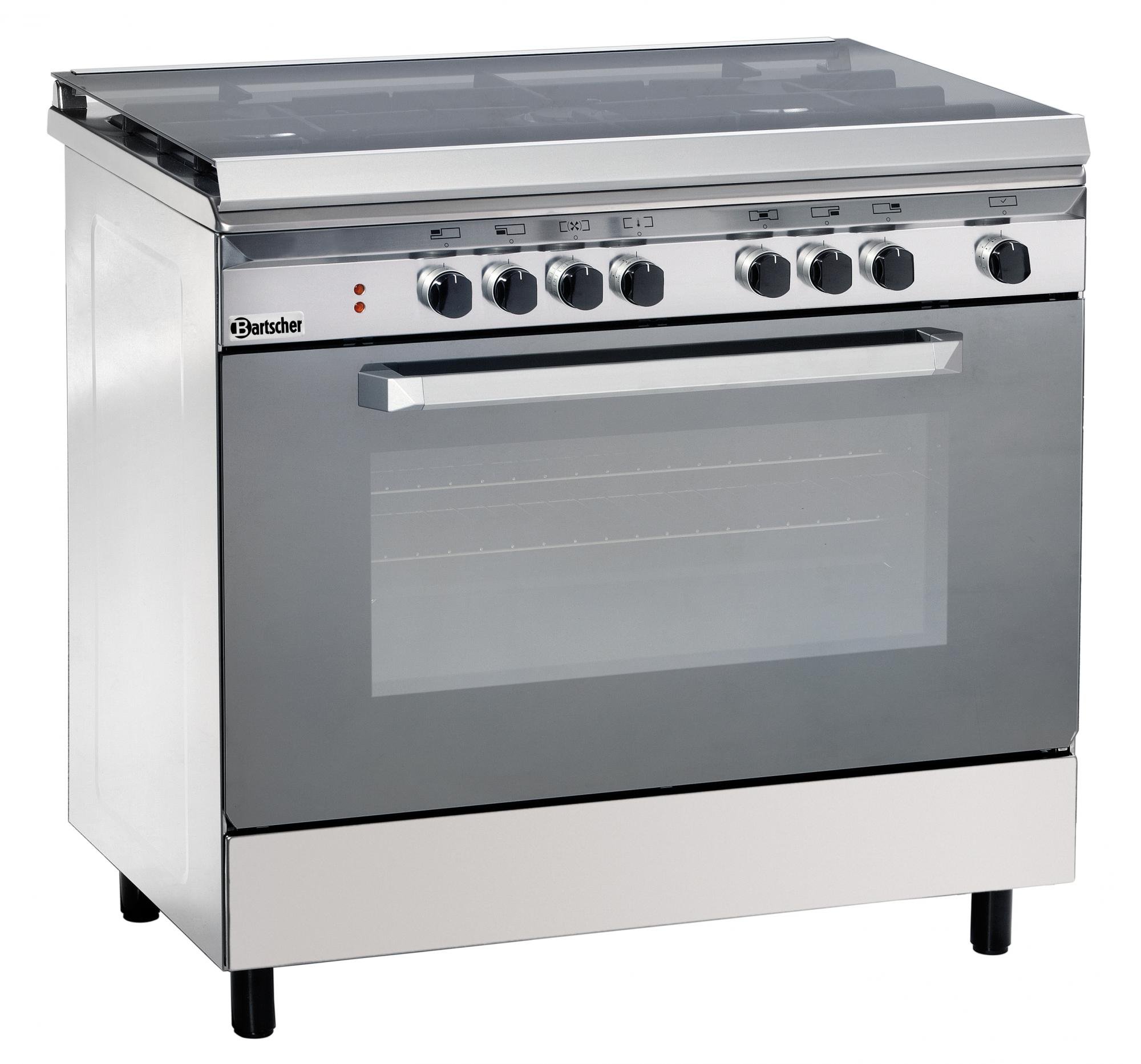 Cucina a Gas 5 fuochi con forno elettrico multifunzione - Bartscher 1509511