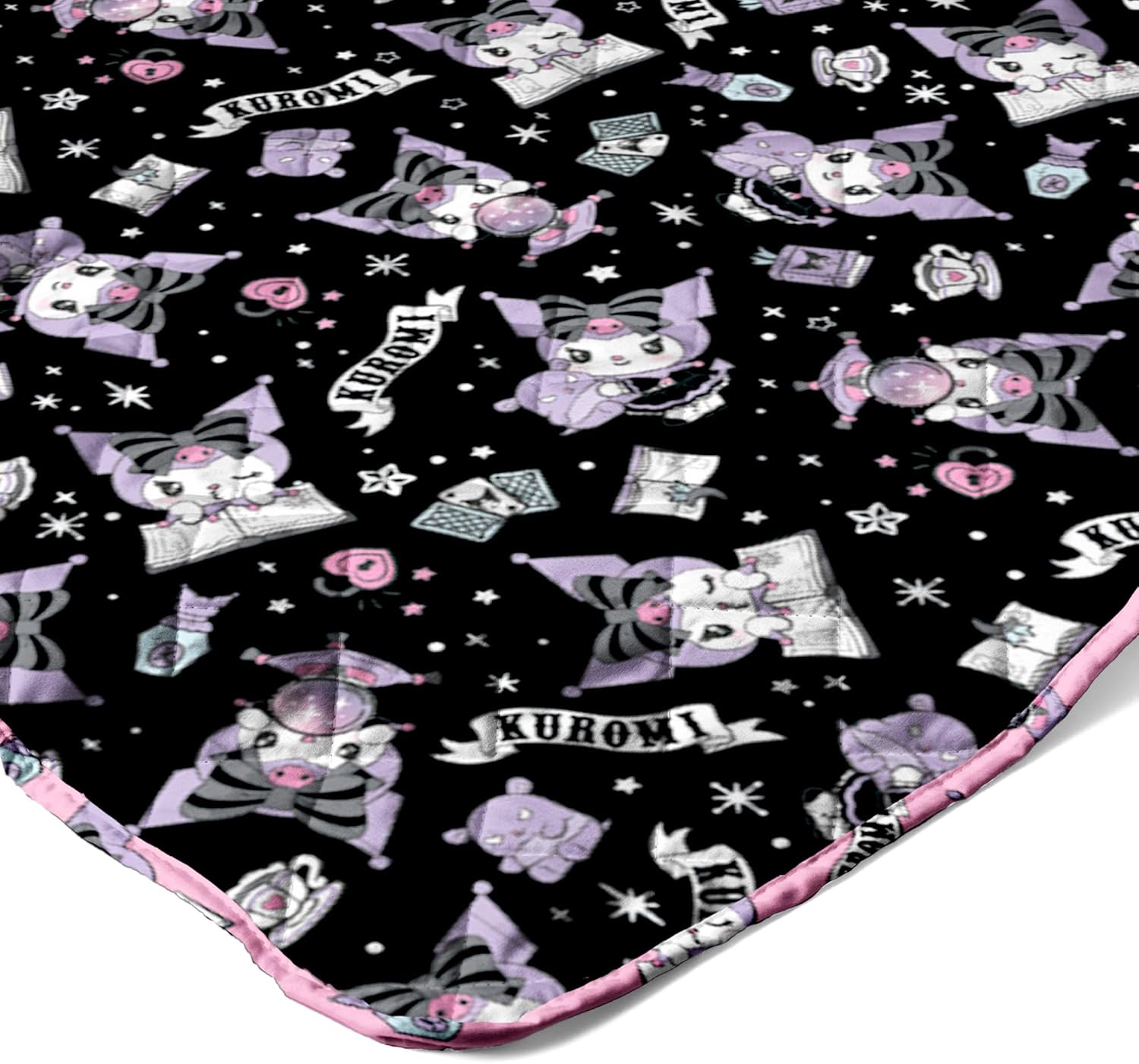 Sanrio Kuromi Anime Comfy Throw - Soft Quilted 60x80 Reversible for Couch, Bed, Adults & Kids