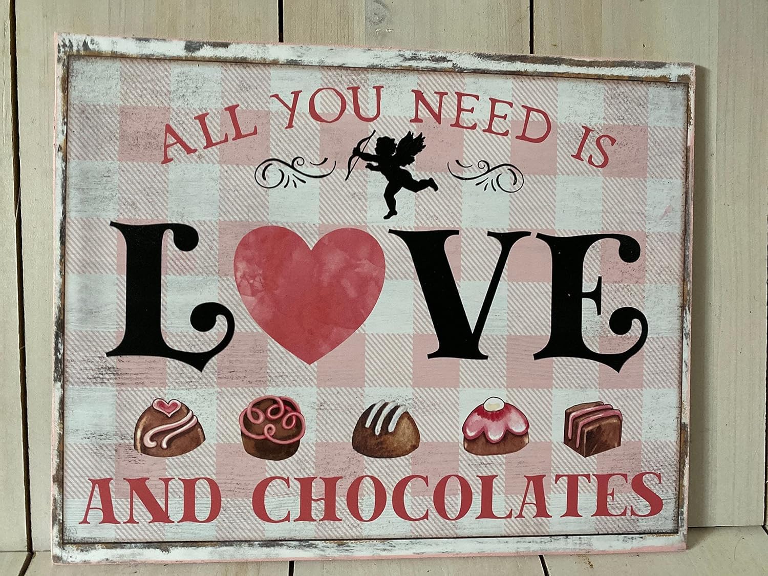 Kwqdozf As Pic Valentines Day Wall Art,Love Chocolate Candy Vintage Metal Aluminum Tin Sig