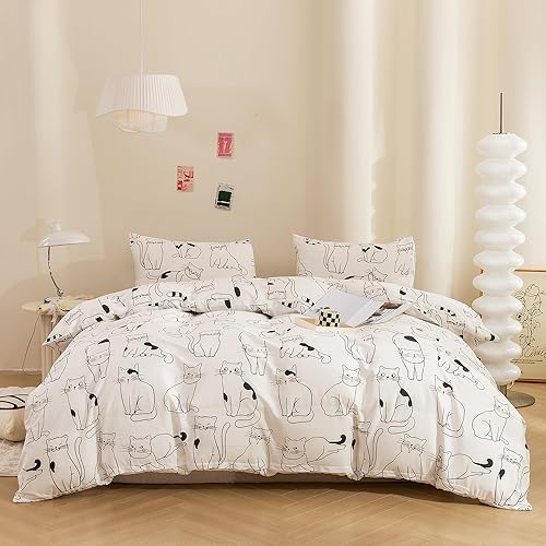 Miniatura 12 de ECOCOTT Funda de edredón tamaño Queen - Juego de funda de edredón floral verde reversible, ultra suave y transpirable, con cierre de cremallera, 4