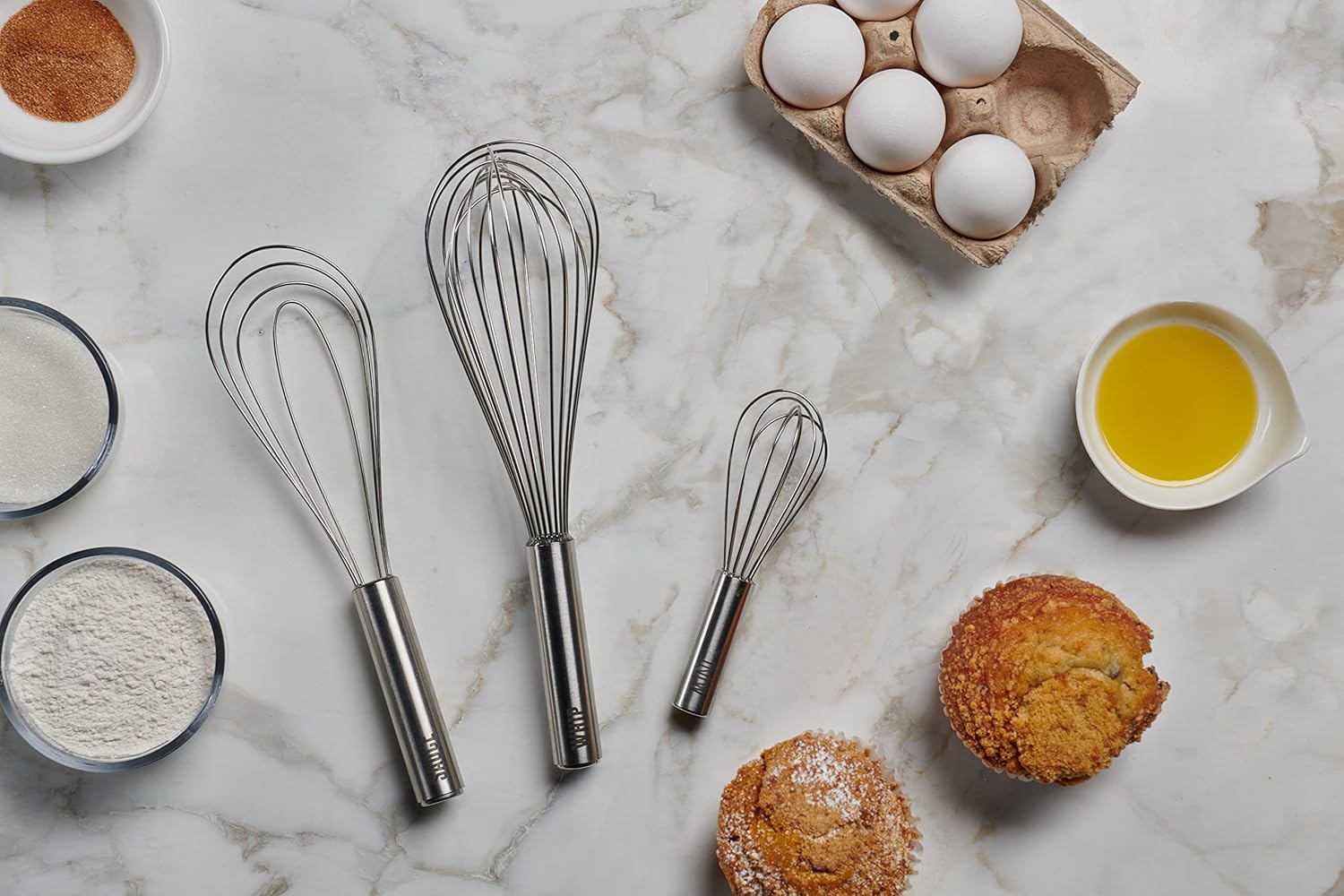 Stainless Steel Mini and Sauce Whisk Set of 3