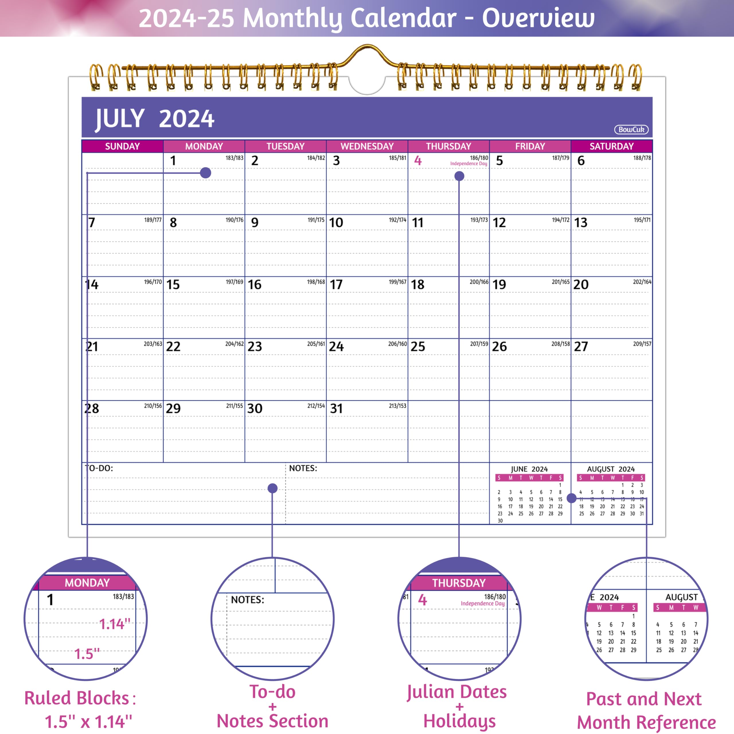 Wall Calendar 20242025 2 Year Calendar 20242025, 11 X