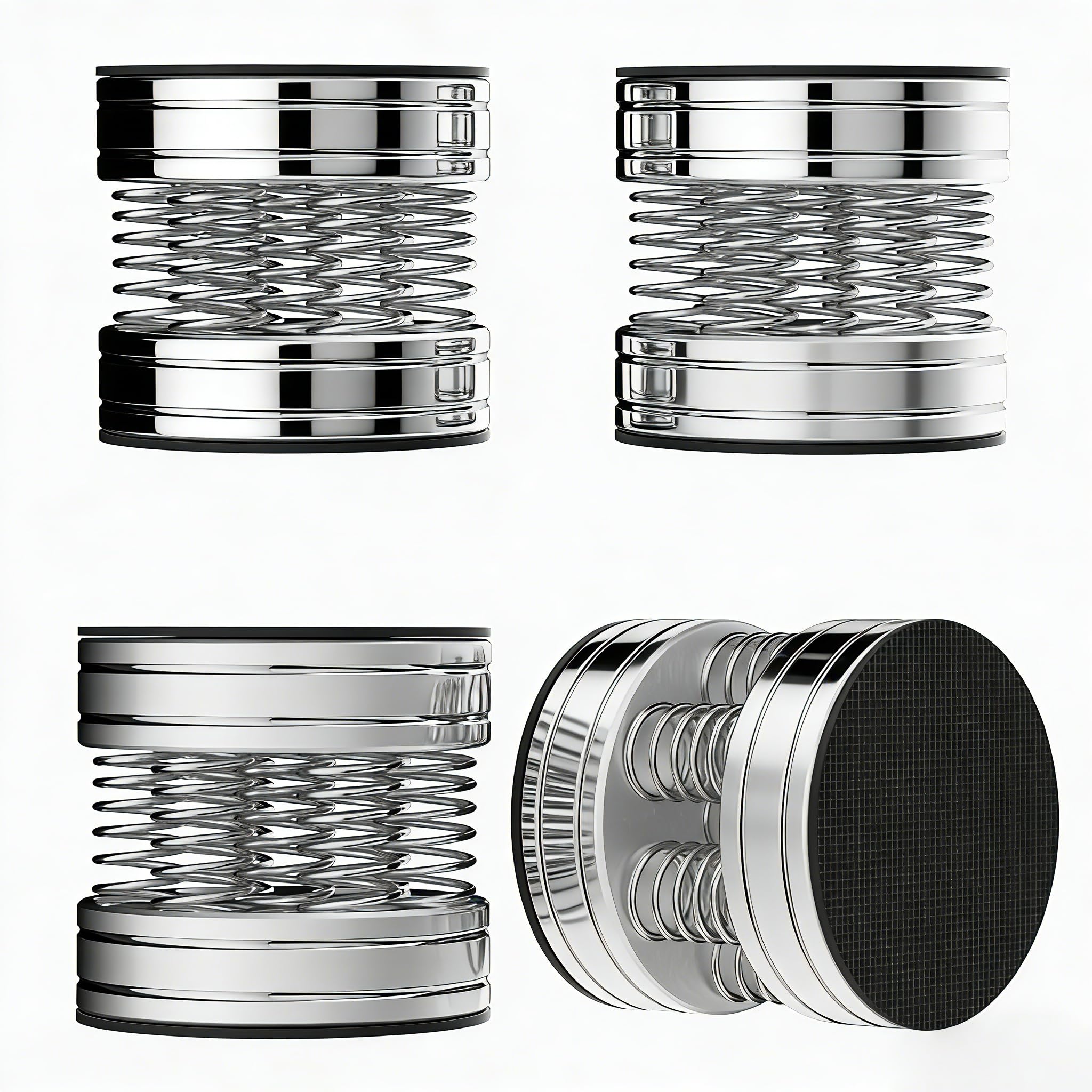 Monosaudio SP4438S HiFi Lautsprecher Isolationsfüße aus Aluminium, 4er Set Silber, Stoßdämpfer für Verstärker, Plattenspieler und Subwoofer