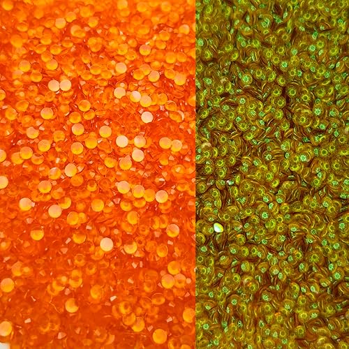 950 diamantes de imitación de resina con parte trasera plana de 0.236 pulgadas, cristales de imitación transparentes que brillan en la oscuridad