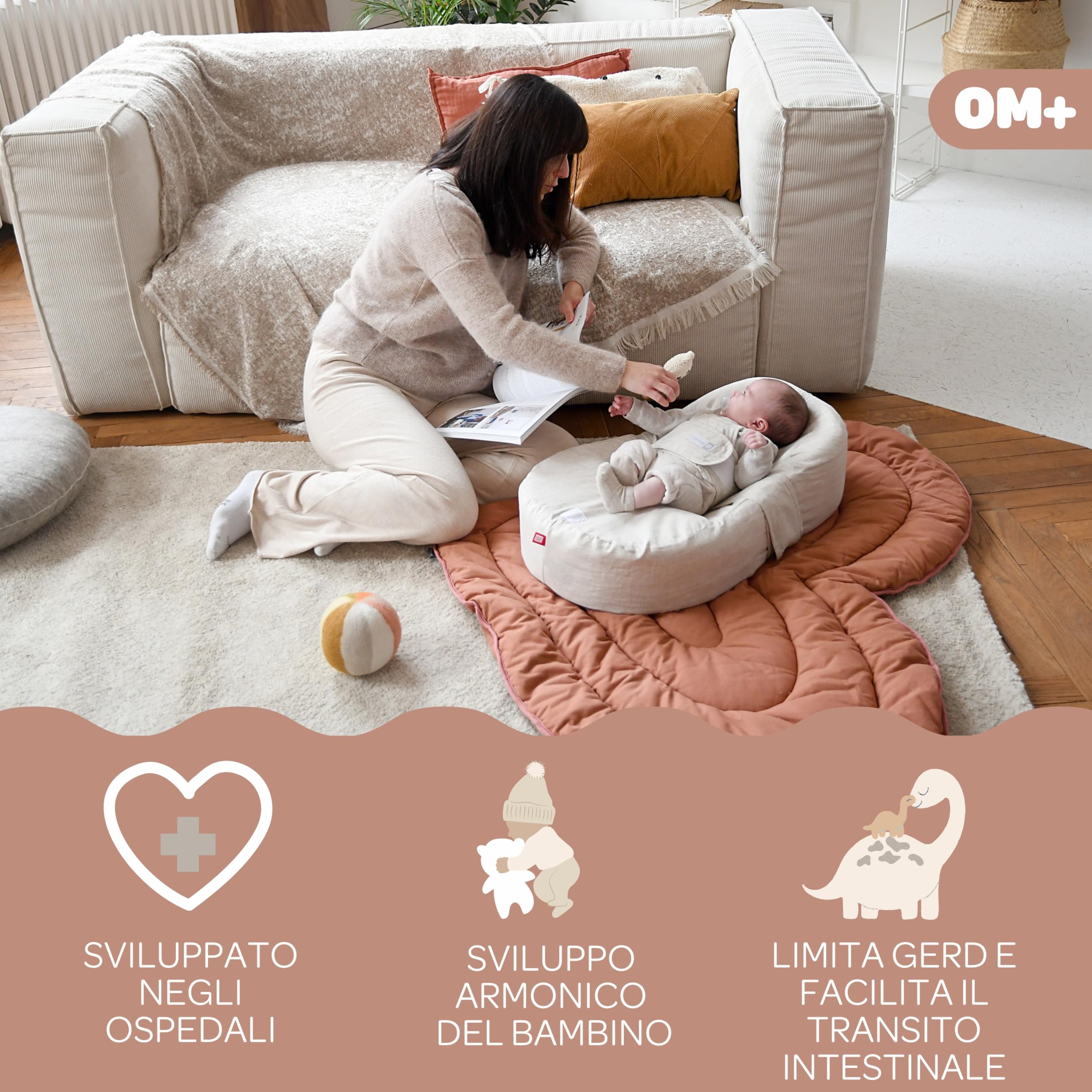 RED CASTLE, Cocoonababy, Bozzolo Ergonomico Confort Accoglienza Bambino, Avvolgimento e contenimento ritrovato, Limita i RGO, Facilita il transito intestinale, Sviluppa la motricità, Luna e Stelle