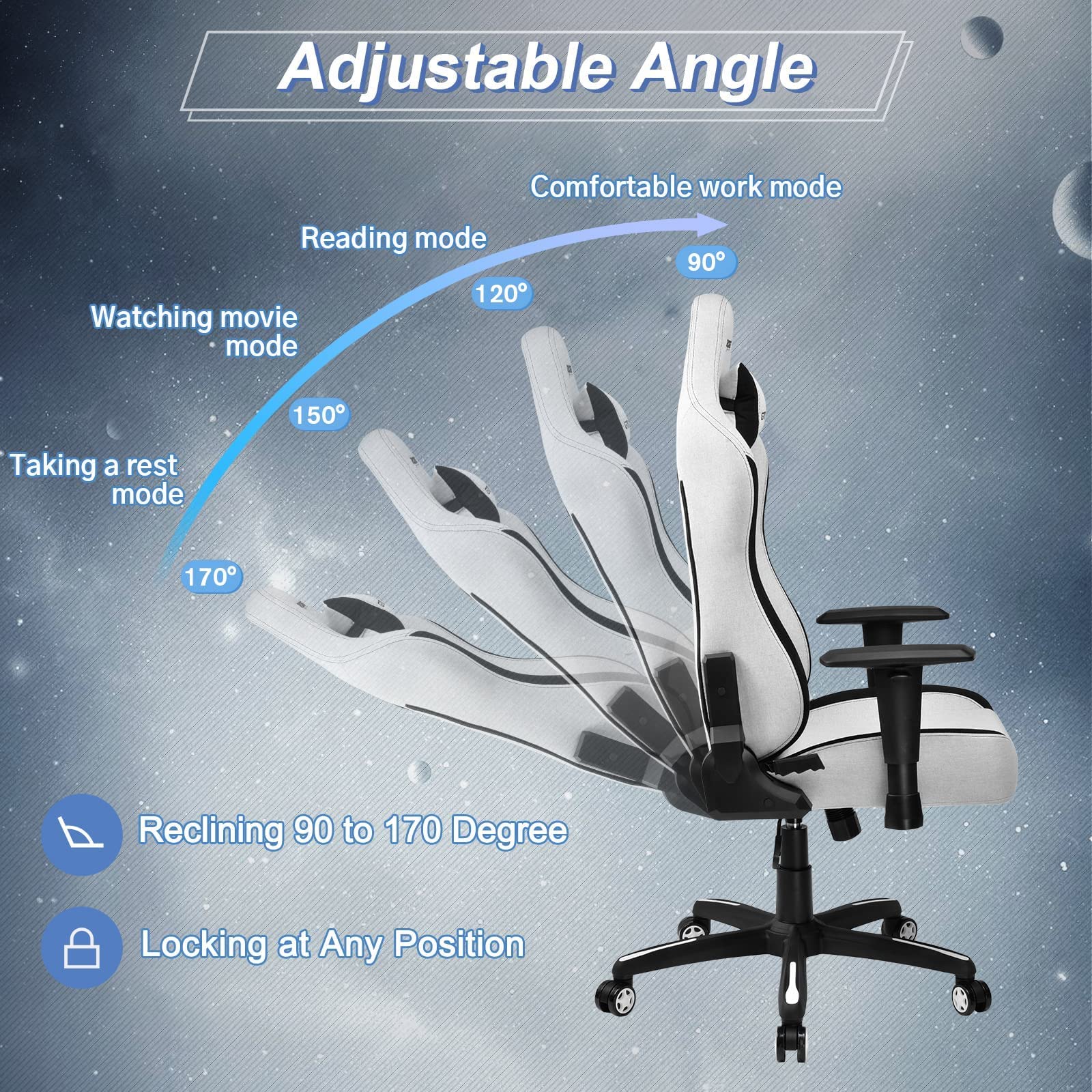 GTRACING Gaming Chair, Fabric Computer Chair, High Back Ergonomic