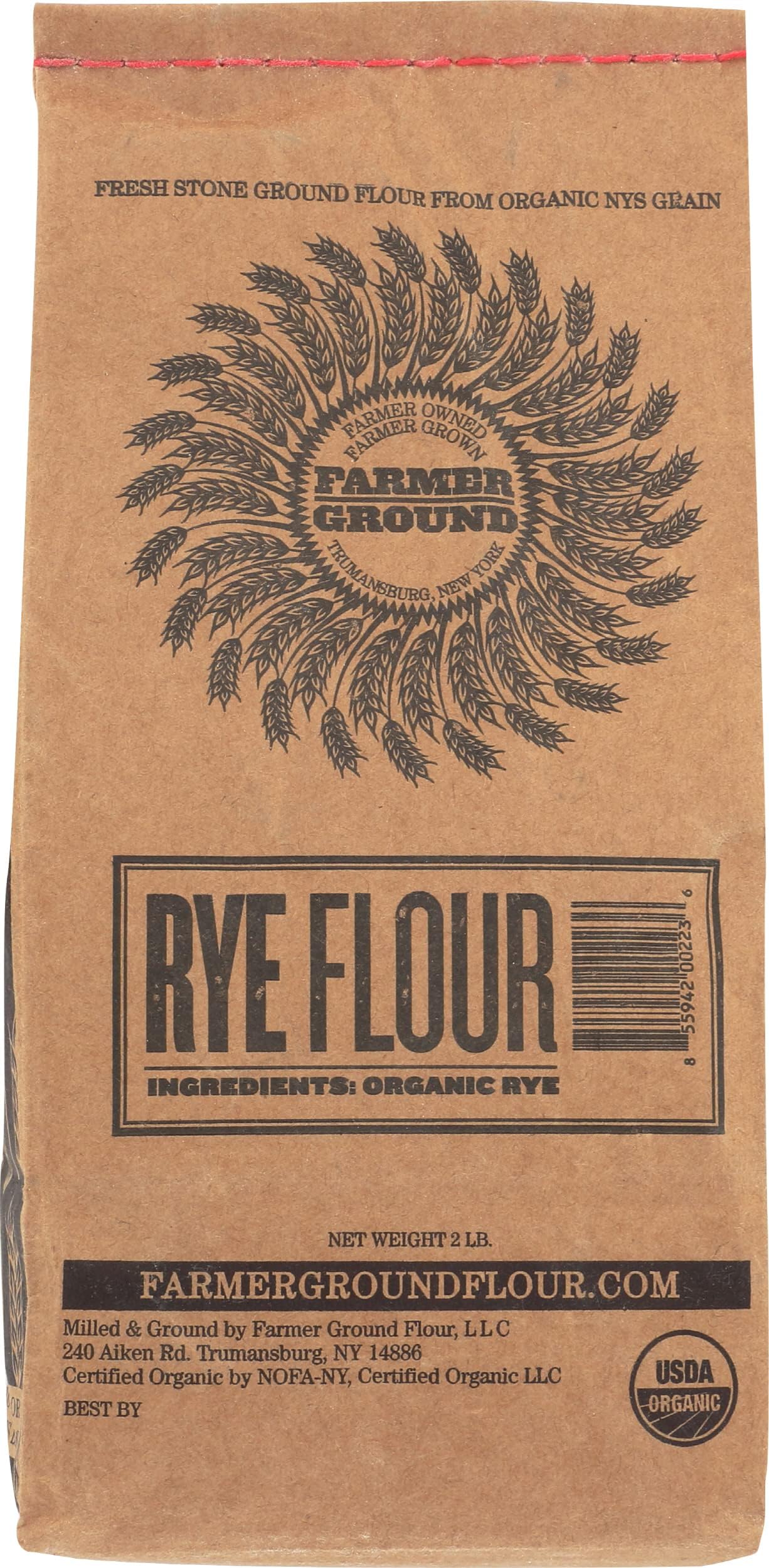 Amazon.com : FARMER GROUND Organic Rye Flour, 32 OZ : Grocery & Gourmet ...