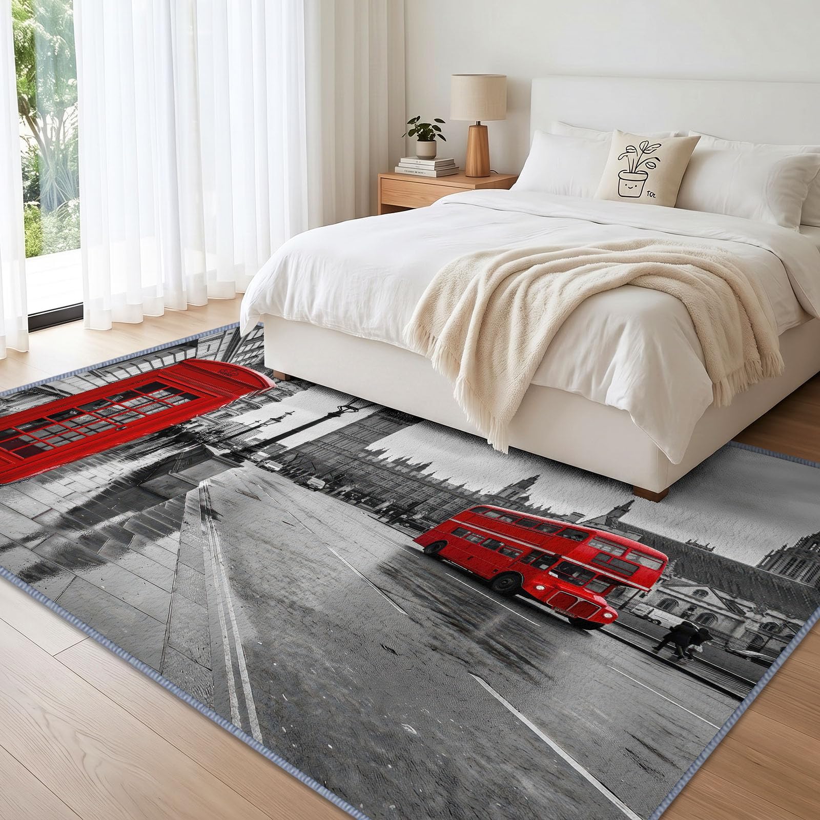 Tapis de Salon Rue Ville Londres Big Ben 120x170cm, pour Chambre
