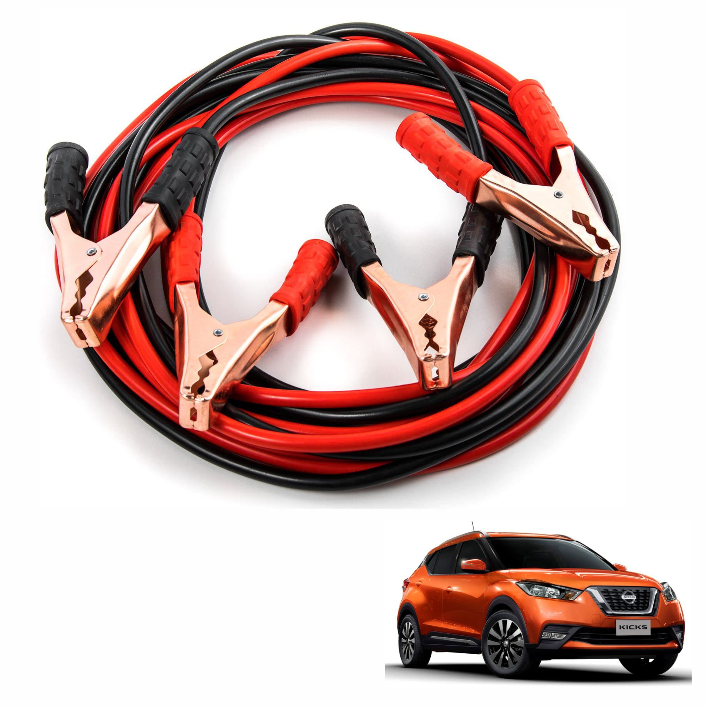 Car Heavy Duty Booster Cables || Clamp to Start Dead Battery || Off Road Emergency Auto Car Jumper Cables for Nissan Kicks (500 AMP, 6.5 Feet Each)-image-18