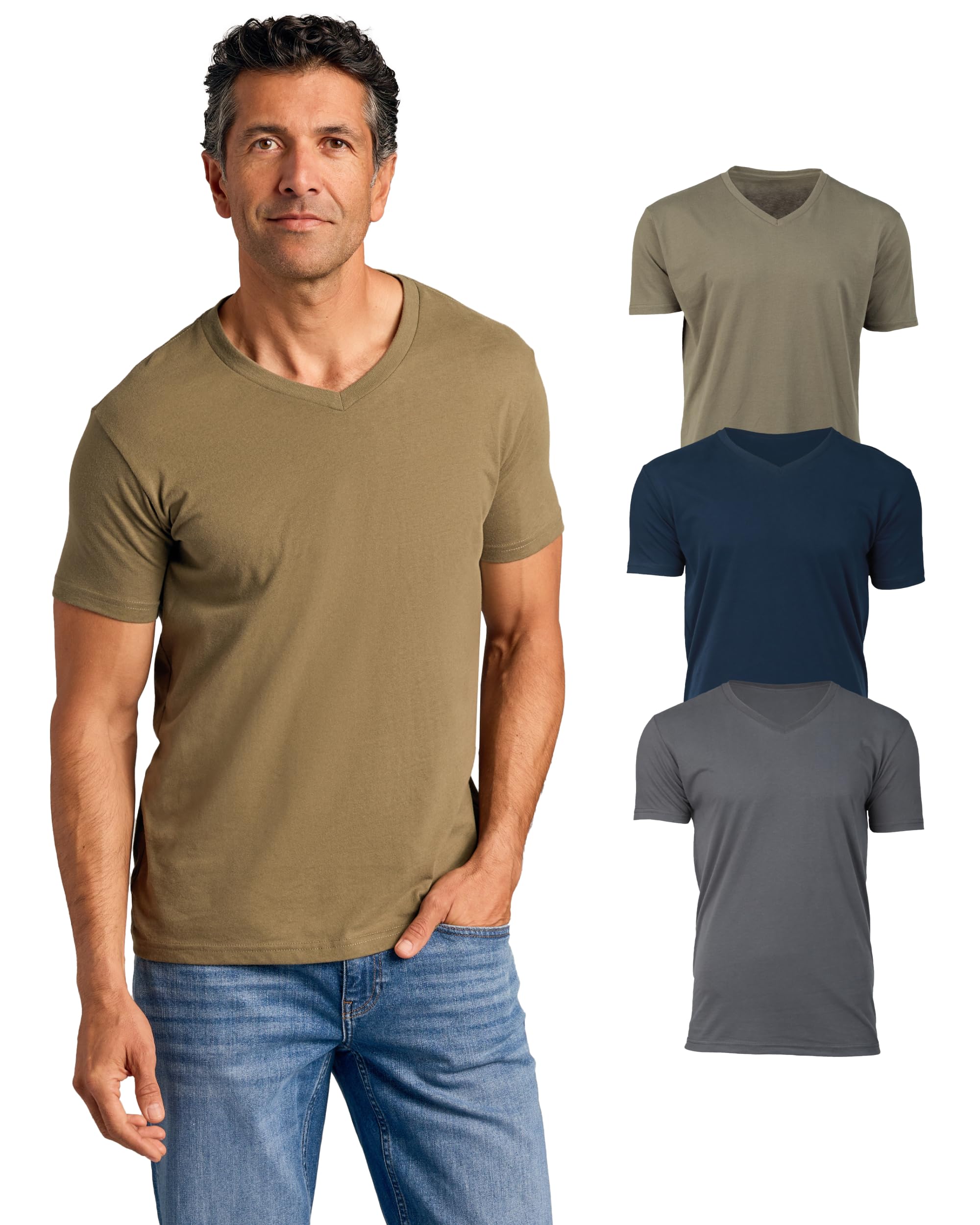 True Classic Mens V Neck T Shirts – Soft, Fitted Undershirts for Men Pack – Mens Undershirts – Cotton Blend, Tag-Free