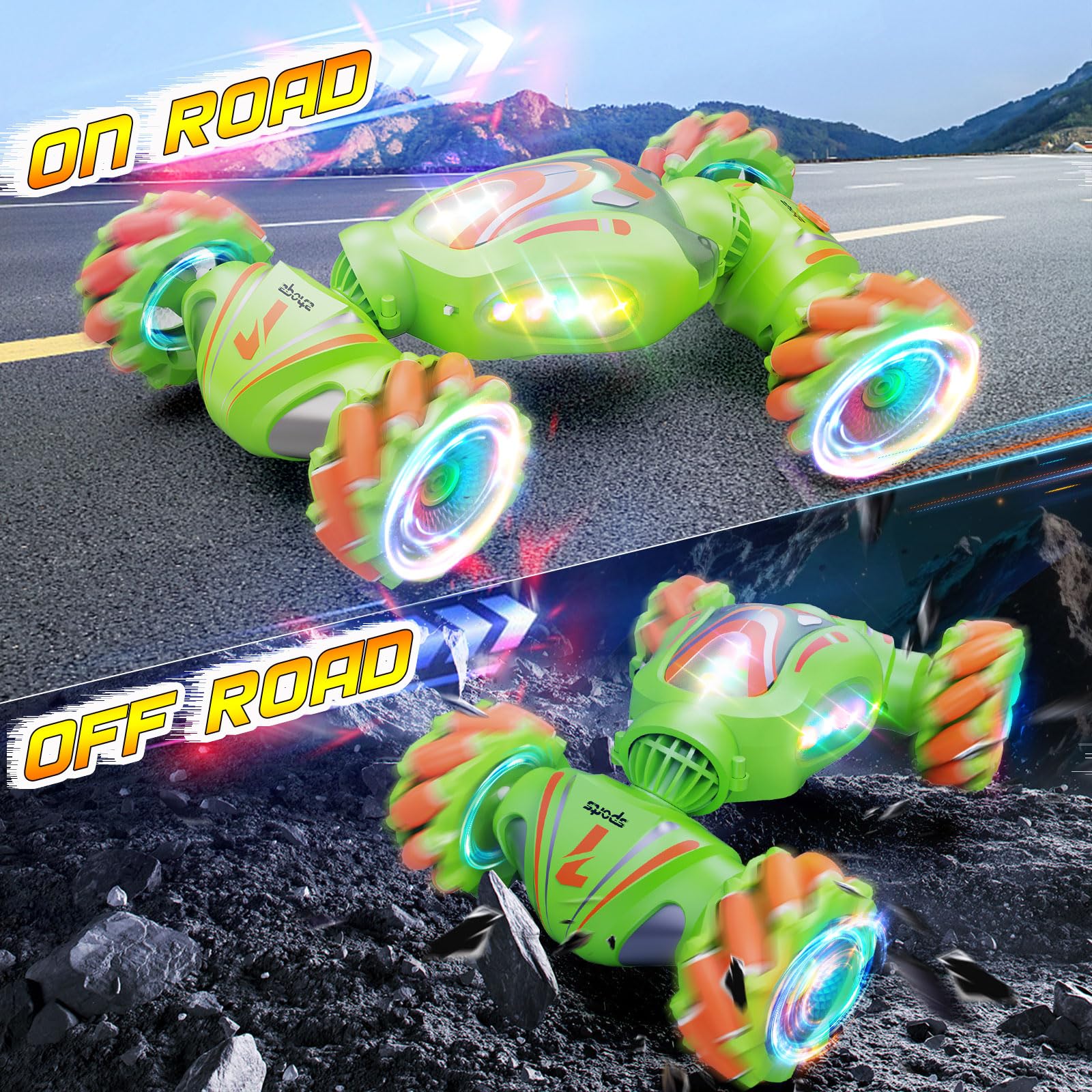 Nicella Gesture Sensing RC Stunt Car, Remote Control Car for Boys Toys Age 6-8-12, 4WD Hand Controlled RC Twist Car with Light & Music, Cool and Ideas Gifts for Kids Age 7 9 10 11 12 Years