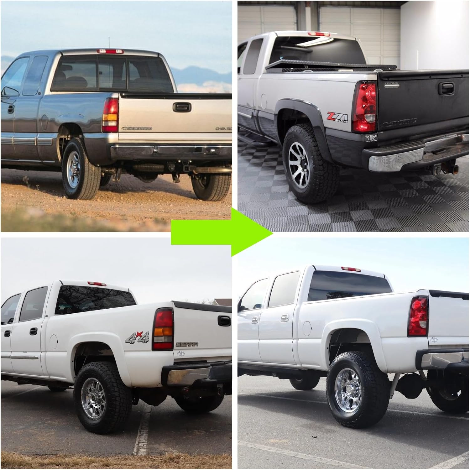 Tail Lights Compatible with Chevy Silverado 1500 2500 3500 1999-2006, 2007 w/Classic Body, GMC Sierra 1500 2500 3500 1999-2002, No Bulbs (Pair of Red)