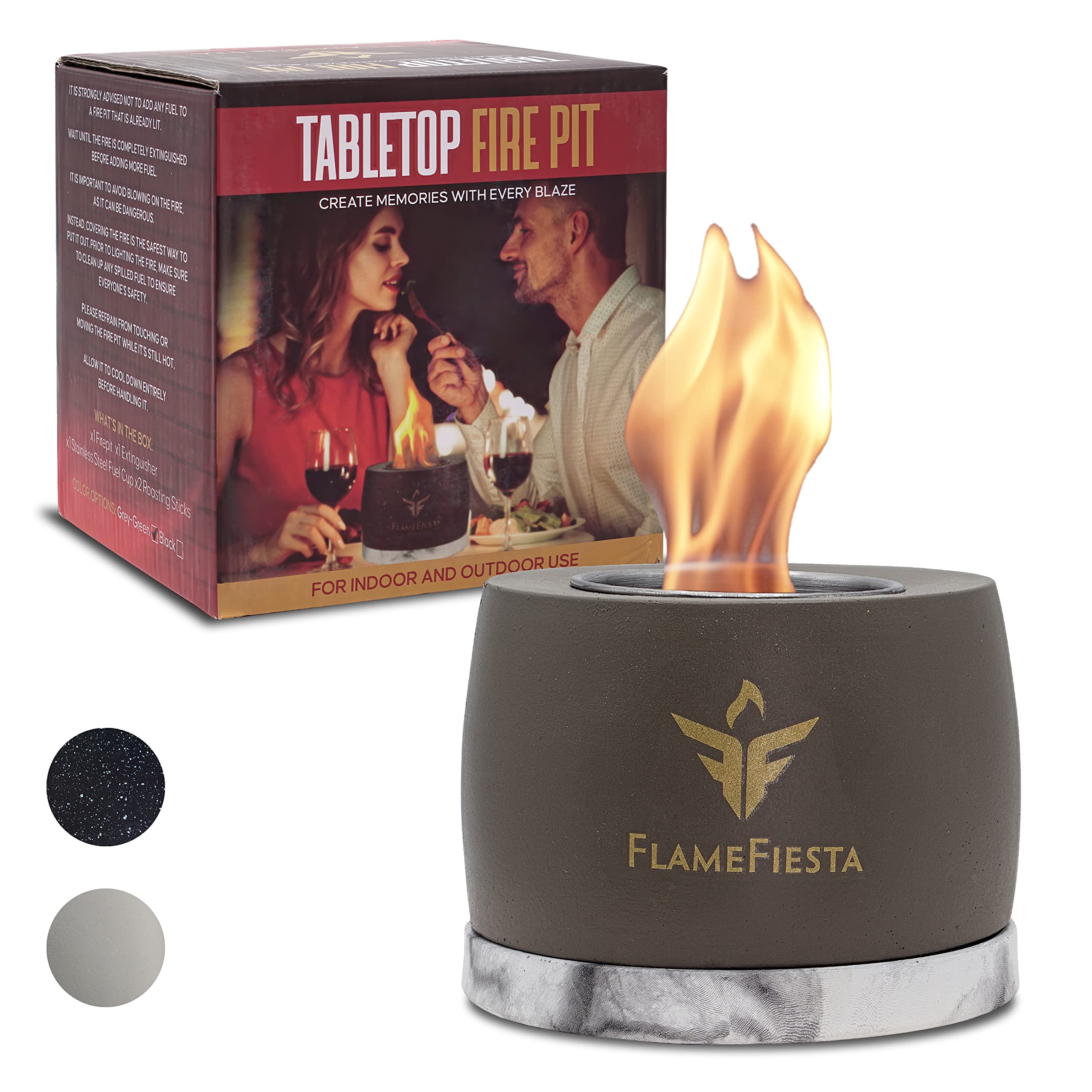 FlameFiesta Tabletop Fire Pit Indoor Fire Pit,Table Top Firepit