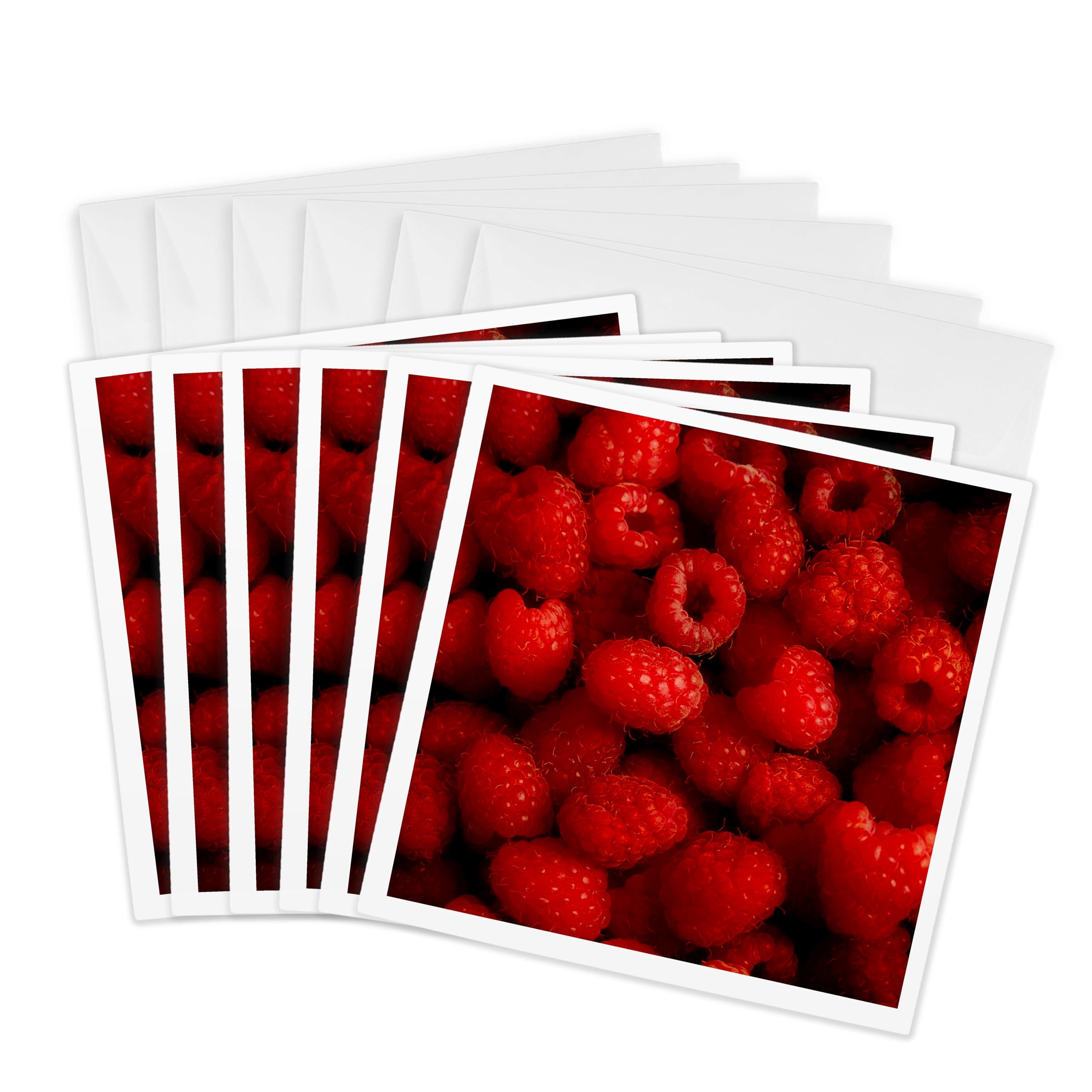 3dRose gc_30025_1 6 x 6-Inch"Raspberries" Greeting Card (Pack of 6)