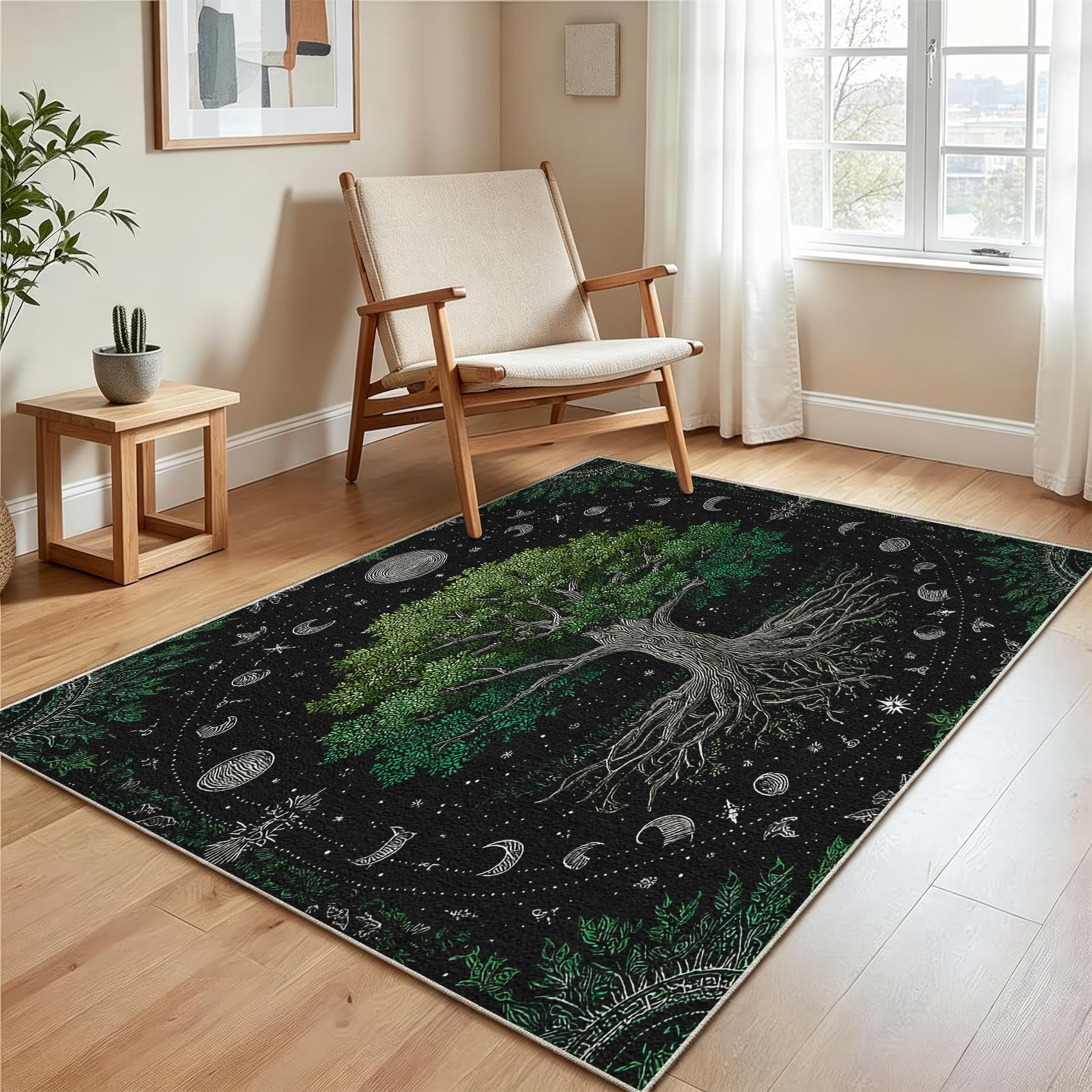 Générique Tapis Salon 120x160 Motif Arbre de Vie Tapis Chambre