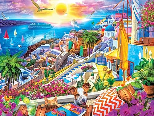 Miniatura 2 de Masterpieces Rompecabezas EZ Grip de 300 piezas, velas de Santorini, 18 x 24 pulgadas