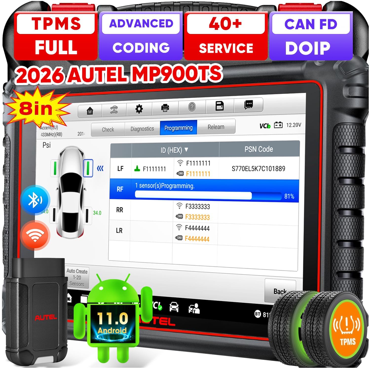 Autel MaxiPRO MP900-TS Valise Diagnostic Auto, 2026 sur MaxiSYS MS906TS MP900-BT MK900-TS, Outil TPMS Voiture comme MS906 Pro-TS, Codage ECU, Bidirectionnel, 40+ Service, Tous Systèmes, Can FD&DO IP