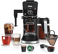 Ninja DualBrew Pro CFP307: 12-Cup Specialty Coffee Maker for Hot/Iced, Pods & Grounds, K-Cup Compatible w/ Frother & Permanent Filter