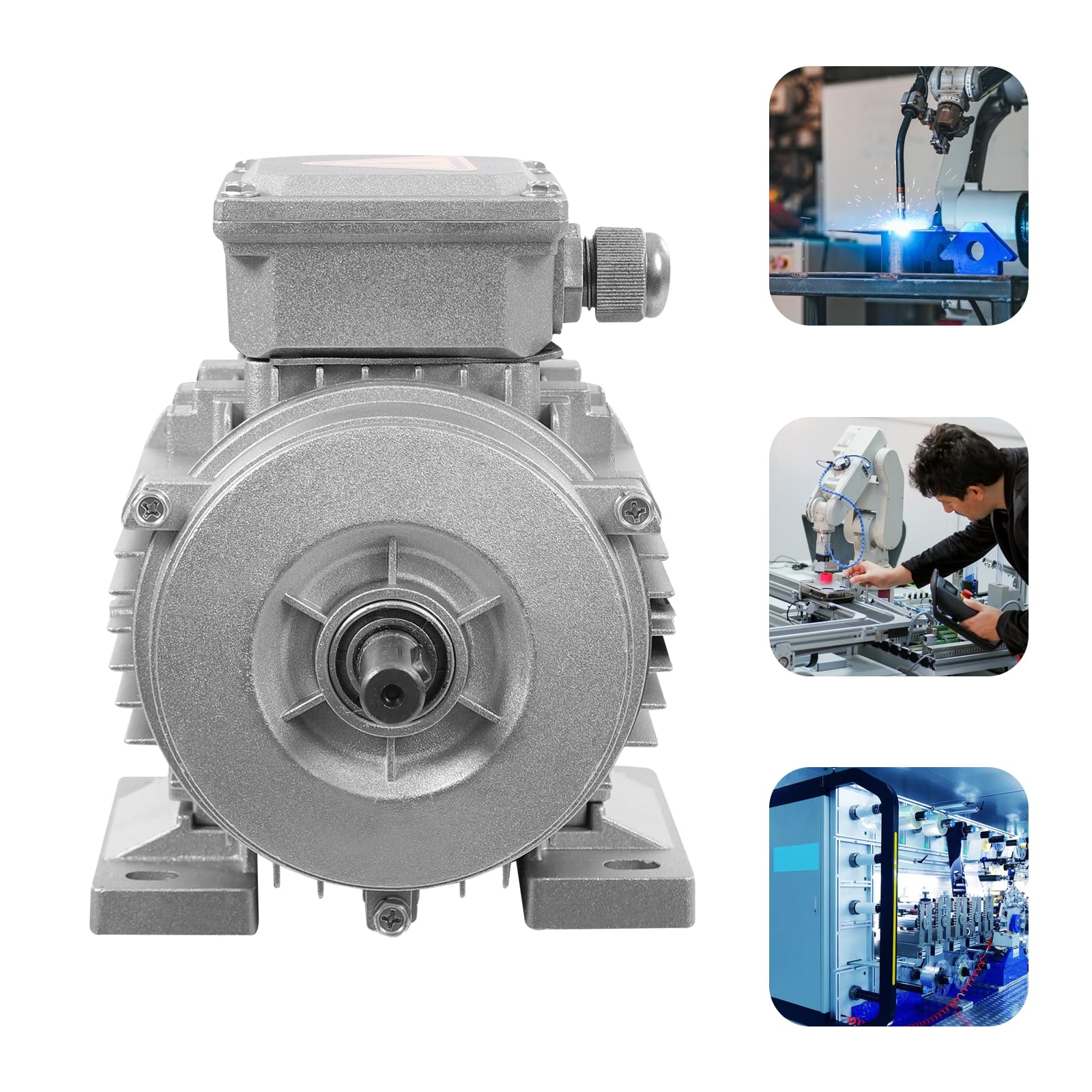 Silnik elektryczny 550 W, 1395 obr./min, trójfazowy, silnik elektryczny z miedzi, średnica trzpienia 14 mm, do maszyn, przemysłu, górnictwa