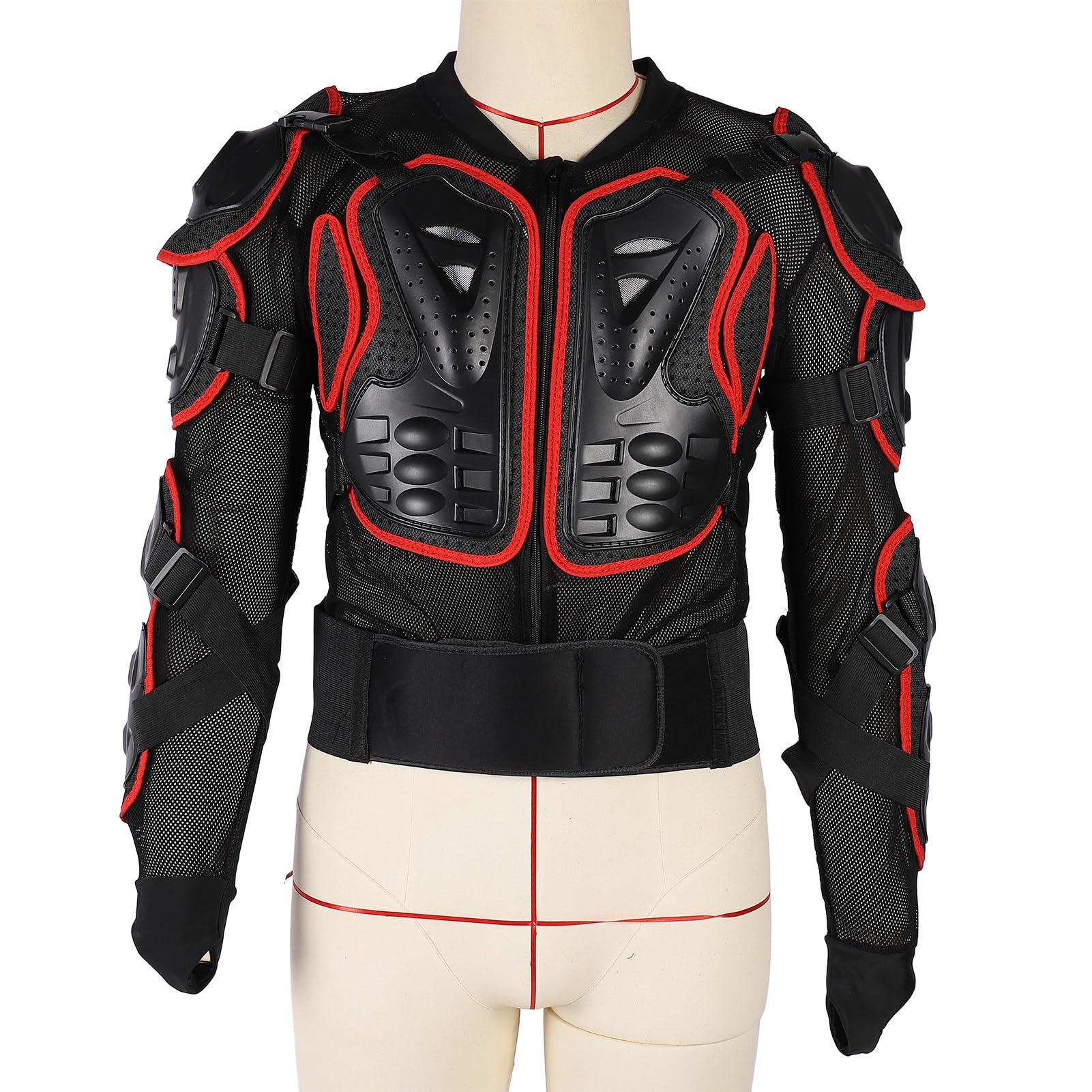 Reiten Gepanzerte Jacke Ganzkörperpanzerung Jacke für Motocross ATV, Dirt Bike -Schutzausrüstung mit Verstellbaren Gurten, Atmungsaktives Design, für und Schneesportarten (L)