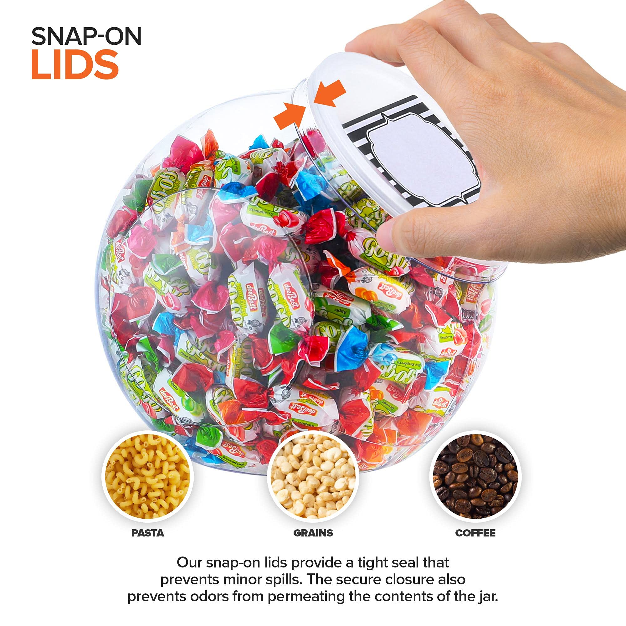 Buy 96Ounce Plastic Candy Jars (2 Pack) Wide Mouth PVC Cookie Jars