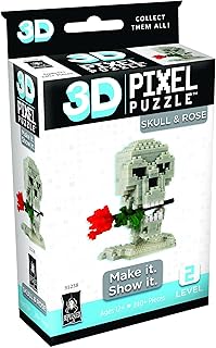 Bepuzzled 3D Pixel Puzzle - Skull & Rose (230+ Pcs)
