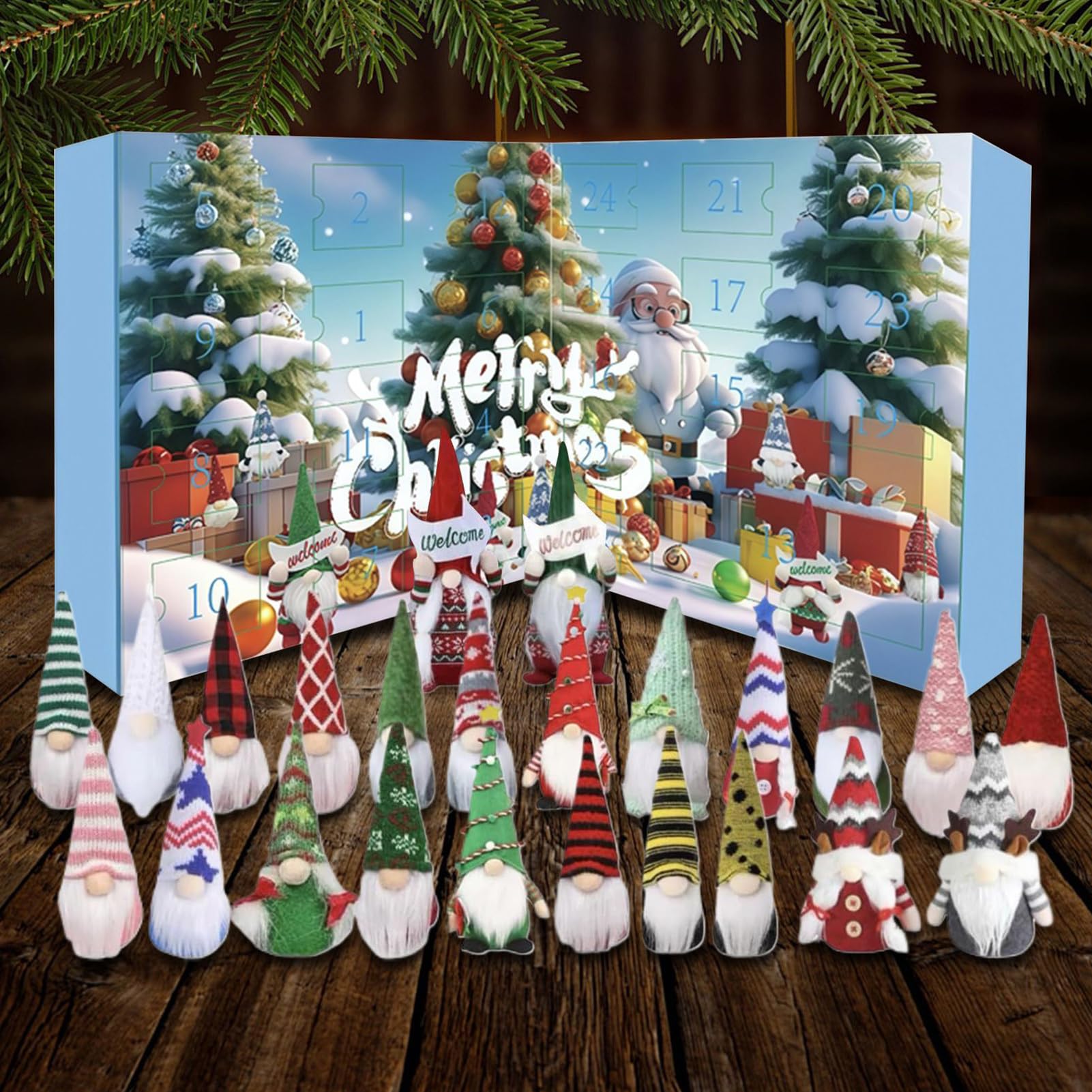 Calendario 'Avvento Di Natale Calendario Conto Alla Rovescia Di 24 Giorni | Bambole Di Gnomi In Peluche Per Bambini E Adulti Per Scrivania Mensola Libreria Camera Soggiorno