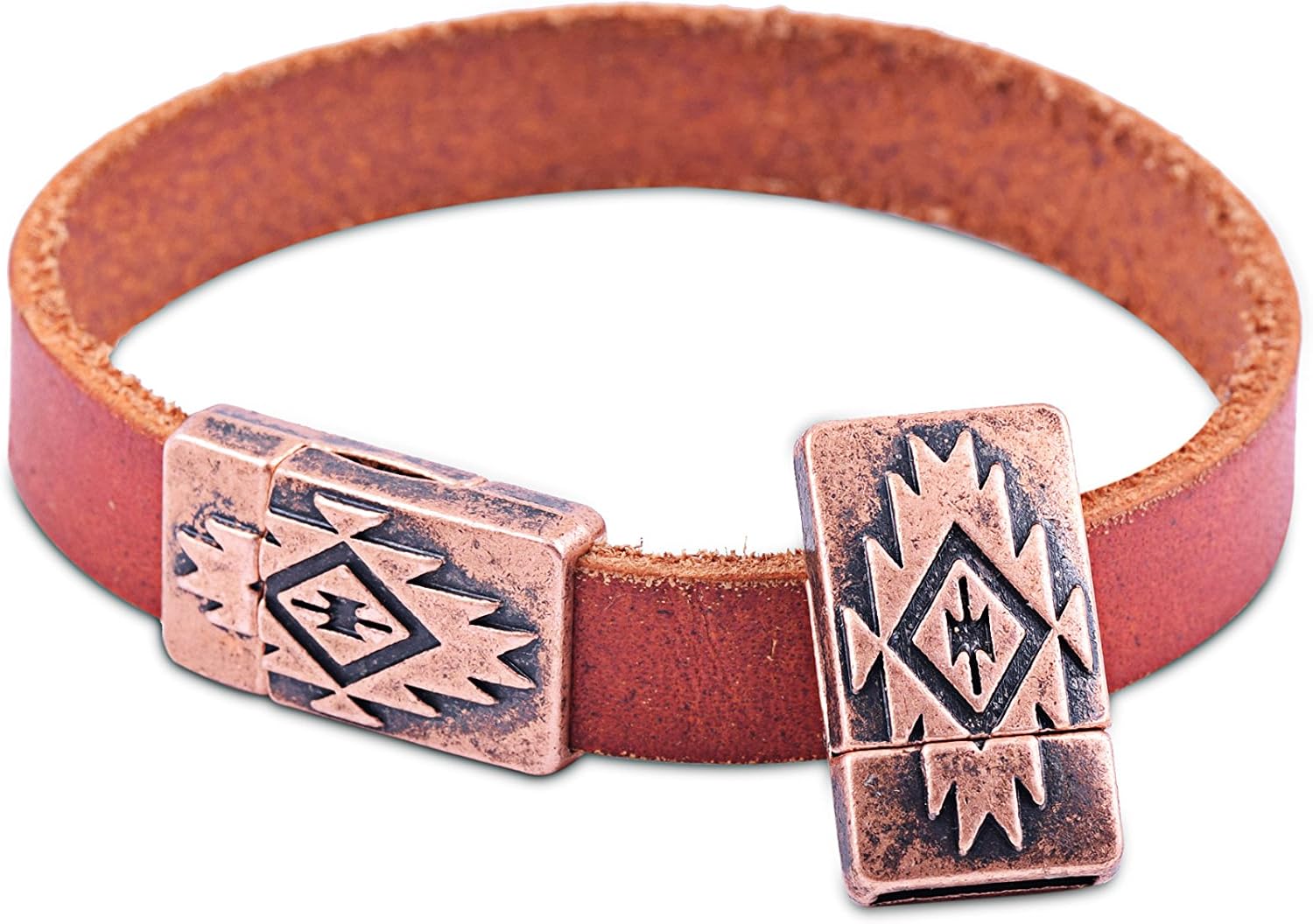 KONMAY 5 Sets 10.0x2.0mm Glue-in Magnetic Jewelry Clasps for Bracelet Making (Antique Copper)