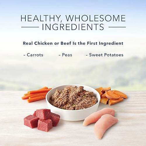 Miniatura 3 de Blue Buffalo Homestyle Recipe - Paquete variado de alimentos húmedos naturales para perros adultos, pollo y carne de res de 12.5 onzas (8 unidades,