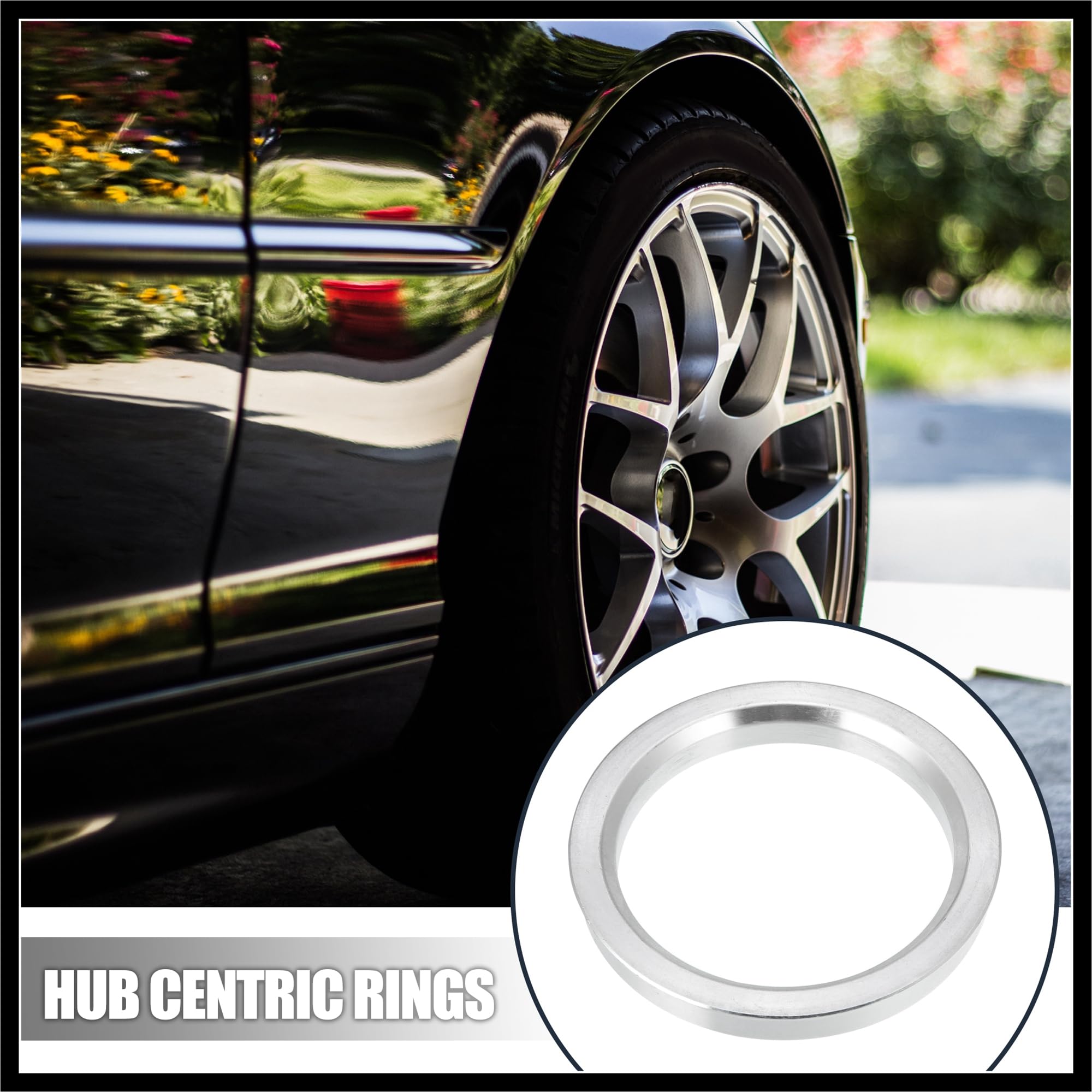 Hihaha 4pcs OD 83.1mm to ID 66.1mm Aluminium Alloy Car Hub Centric Rings Wheel Bore Center Spacer Durable Material