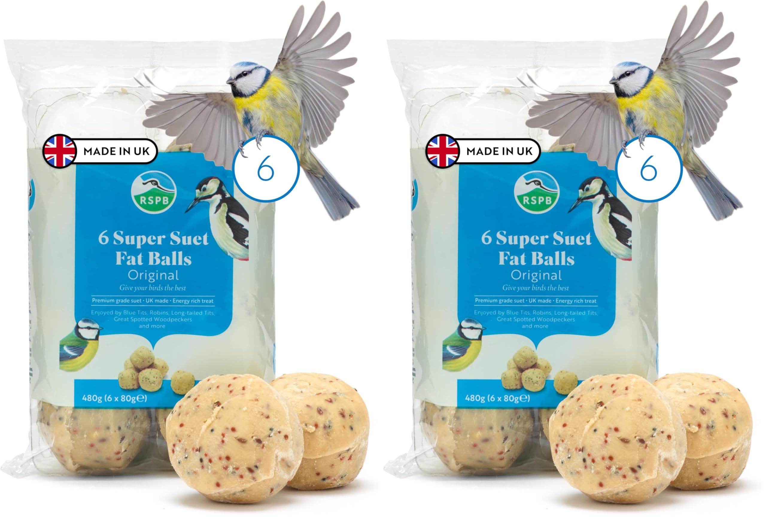 RSPB - Fat Balls, Bird Food for Outside Birds, High Energy Suet Balls, Made in the UK, Delicious and Nutritious, Suitable for Year-Roud Feeding (Box of 50) — view 10