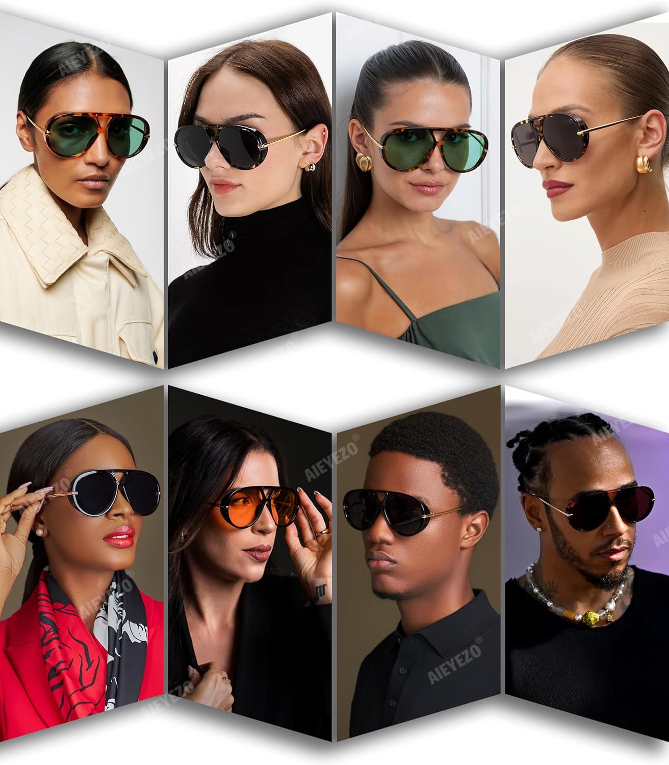 AIEYEZO Oversized Aviator Sunglasses Women Men Fashion Retro Big Frame Sun Glasses Designer Ladies Shades - Image 4