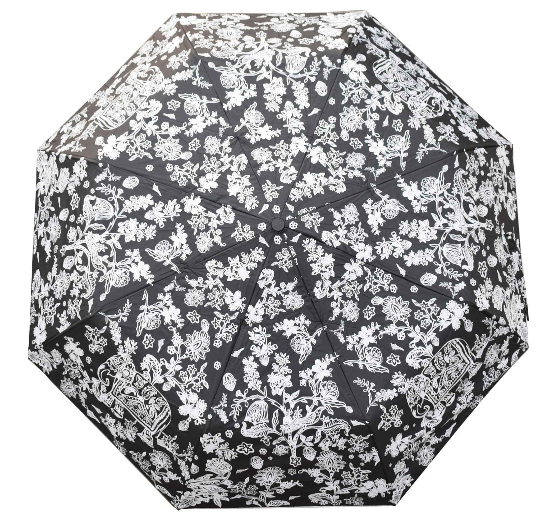 asera 3 Fold Automatic Open & Close Umbrella | Stylish Compact Light Weight Floral Print | UV Protected Black Coated All-Weather Travel Umbrella for Women-picture-0