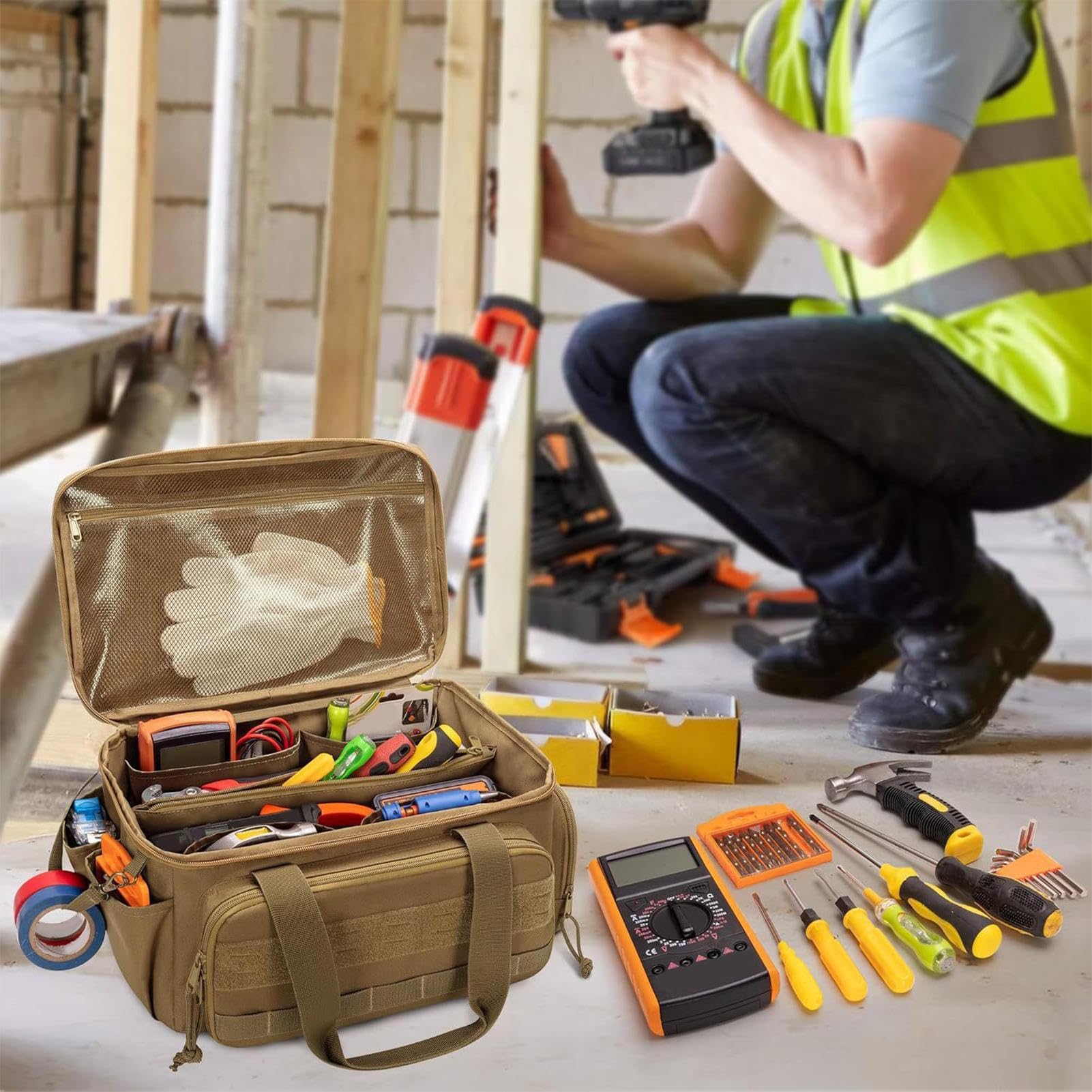 Bolsa Organizadora de Herramientas Tote de Trabajo para Técnicos