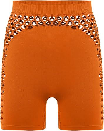 Women High Waist Stretchy Athletic Shorts Cut Out Hot Shorts for Yoga Workout Gym Fitness Cycling Running