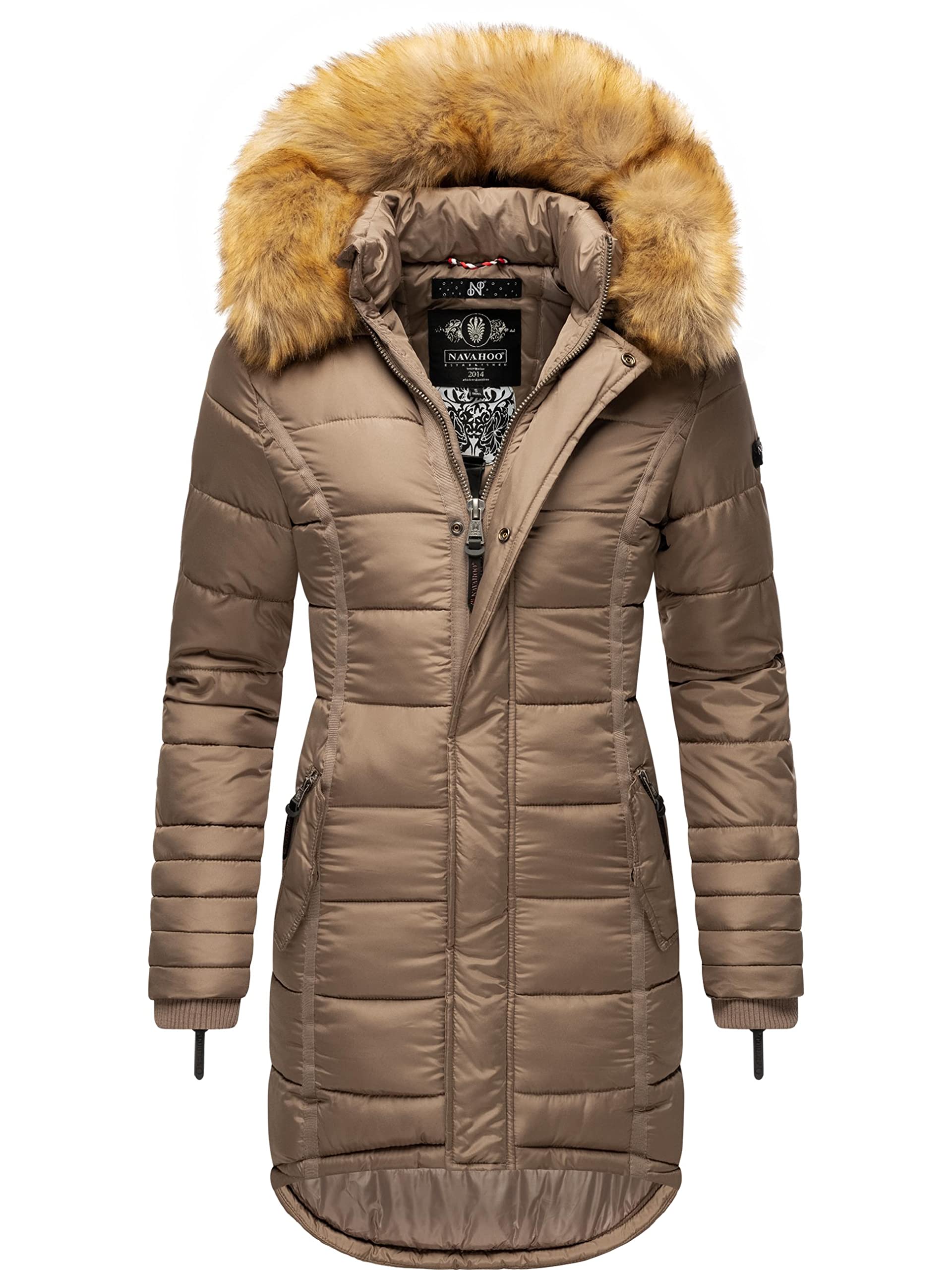 Navahoo Papaya Women's Warm Winter Quilted Coat XS - XXL, Taupe2, S