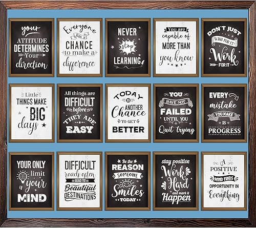 Miniatura 4 de DUAIAI 20 pósteres motivacionales industriales elegantes para decoraciones de aula, juego de tablón de anuncios, decoración de aula, citas