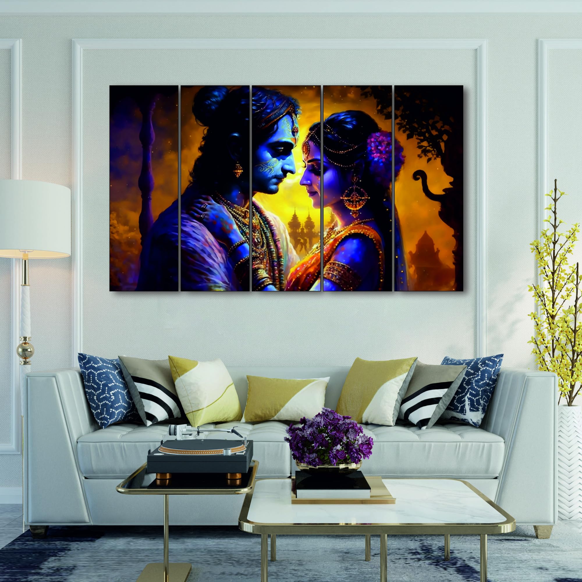 The Castle Decor-Radha krishan love painting with frame 5 Big Size (27x48) Multiple Frames Wall Art Painting for living room,Bedroom,Drawing room,Hotels-Wooden Framed-Digital Painting (B0CQMLQ8HV) Amazon Price History, Amazon Price Tracker