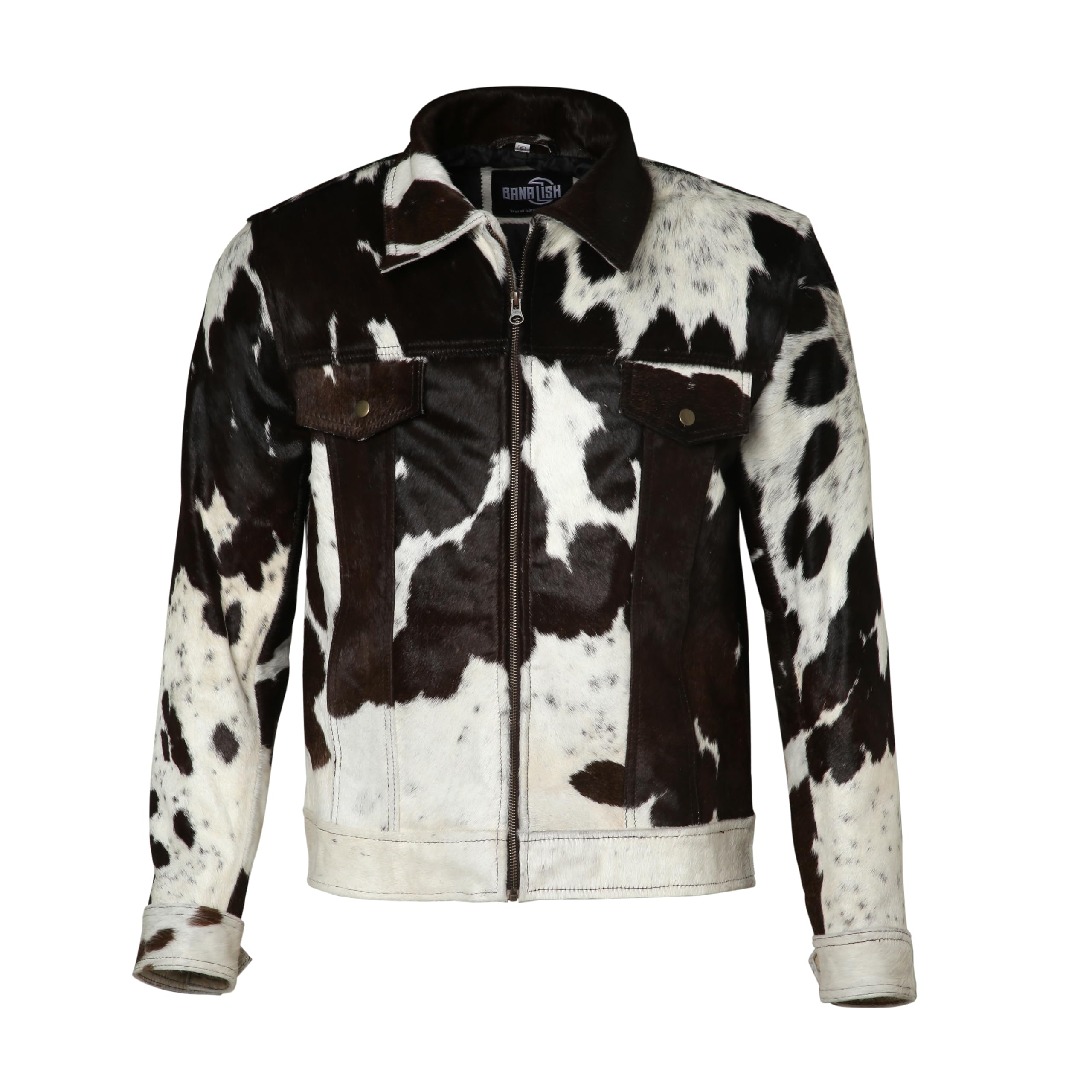 Luxury Cowhide Jacket Unisex Genuine Cow Skin Natural Hair Pony Skin Jacket Coat | Real Cow Print Design Jacket