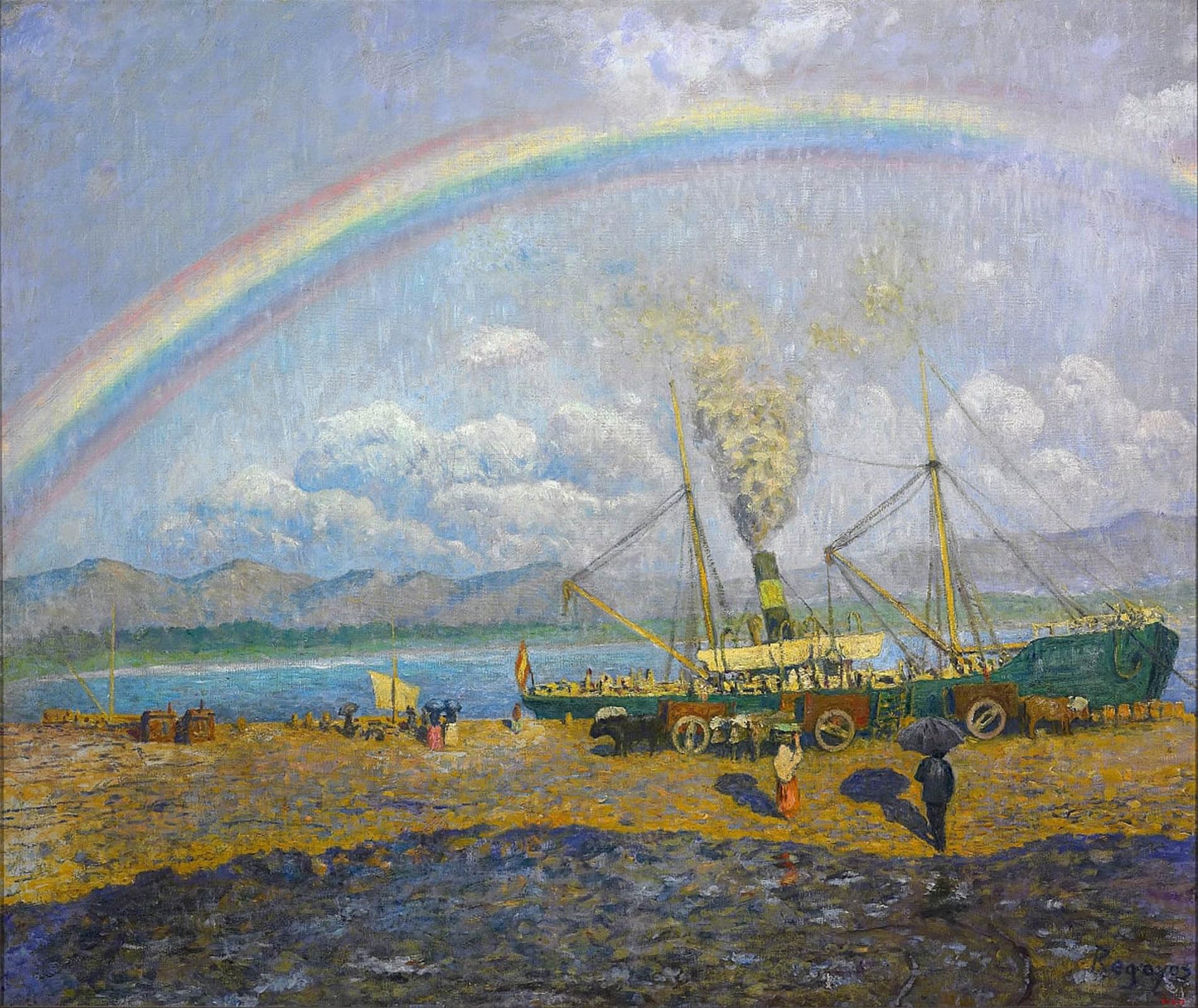 Impression d'art tableau l'Averse Baie de Santoña image sur toile déco mural - 5