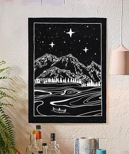 Miniatura 5 de Lifeel Paquete de 3 tapices de sol y luna y estrellas para colgar en la pared, tapices estéticos verticales en blanco y negro para decoración de