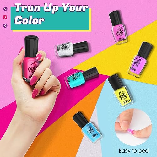 Miniatura 2 de Amagoing Juego de esmaltes de uñas para niñas de 7 a 12 años, kit de estudio de arte de uñas para niños, esmalte de uñas no tóxico de secado rápido,