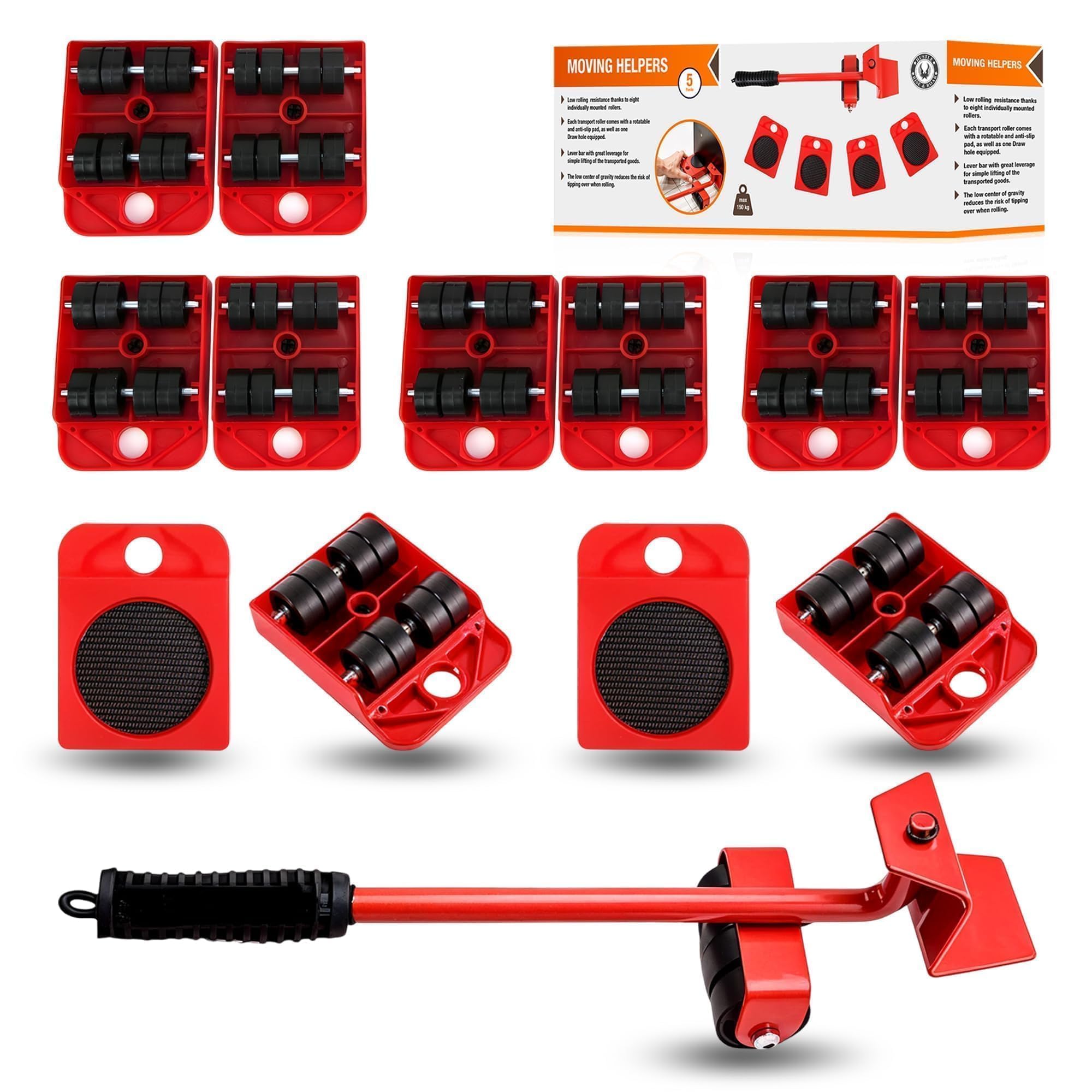 Furniture Lifter and Mover - Wheels for Heavy Furniture Moving Wheels,Heavy Furniture Lifter Mover Tool Set for Washing Machine,Fridge, Sofa,Bed [Set of 5Duty Lifter & Mover Ultimate PRO-image-22